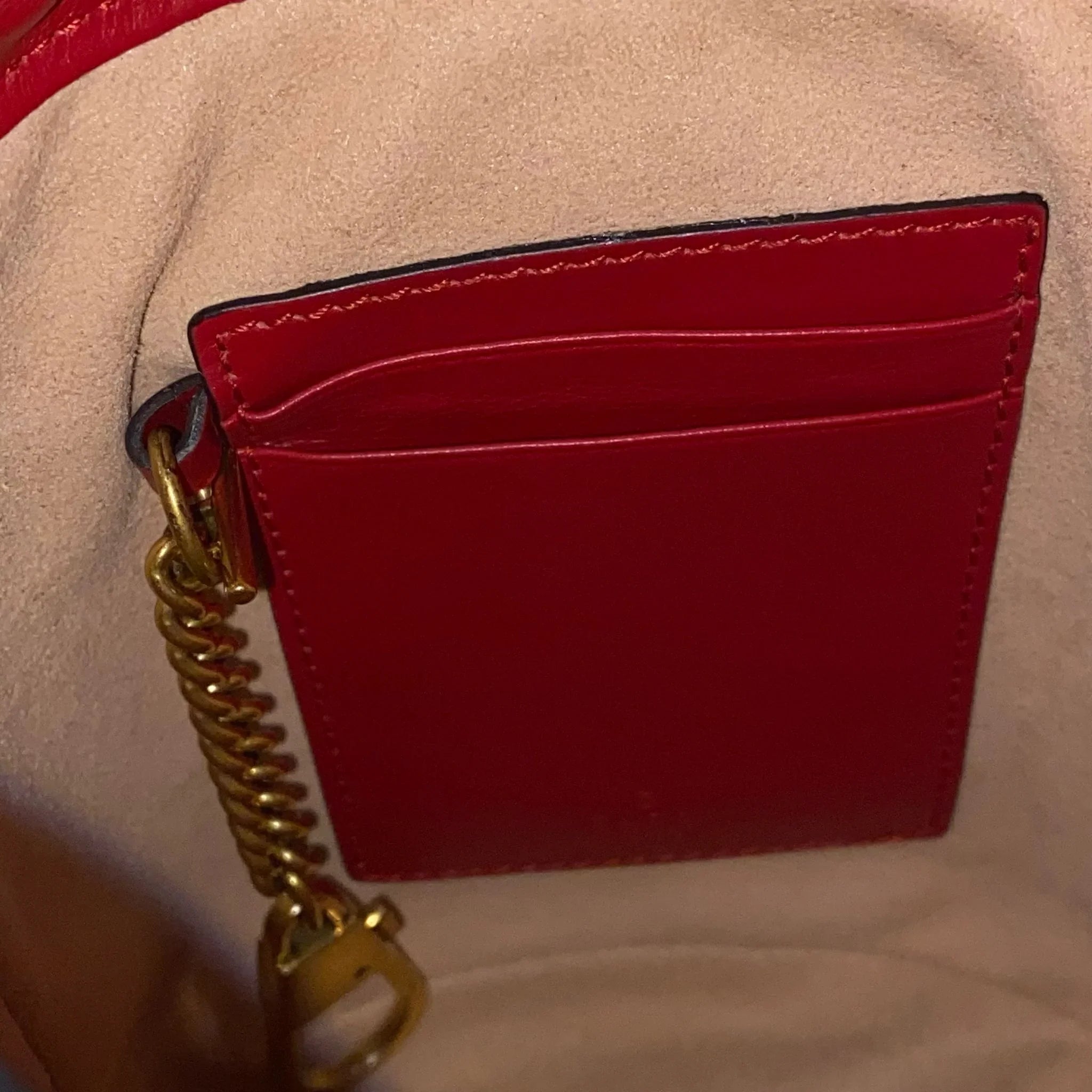 Gucci Calfskin Matelassé Mini GG Marmont Bucket Bag – Hibiscus Red - Lost Designer