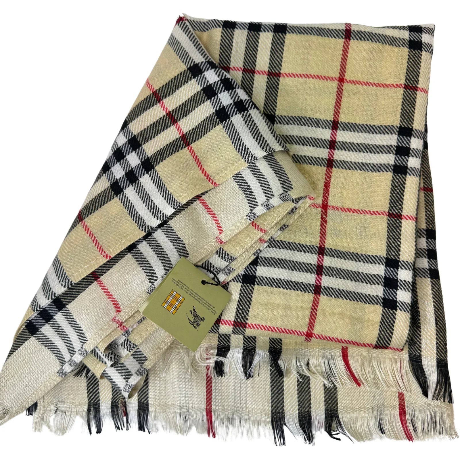 Burberry Check Scarf Shawl Silk x Wool - Lost Designer