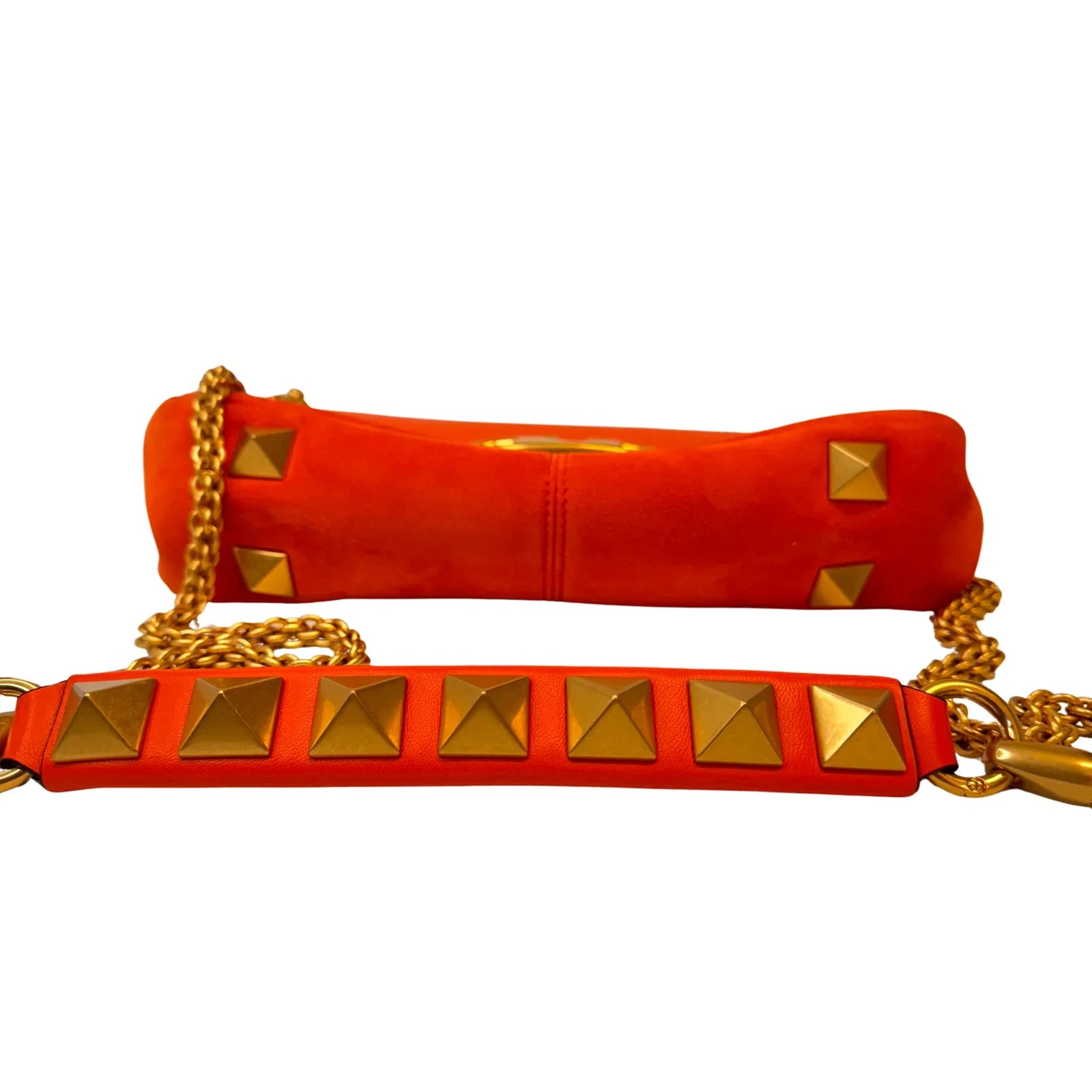 Valentino Garavani Stud Sign Shoulder Bag – Orange Nappa Leather - Lost Designer