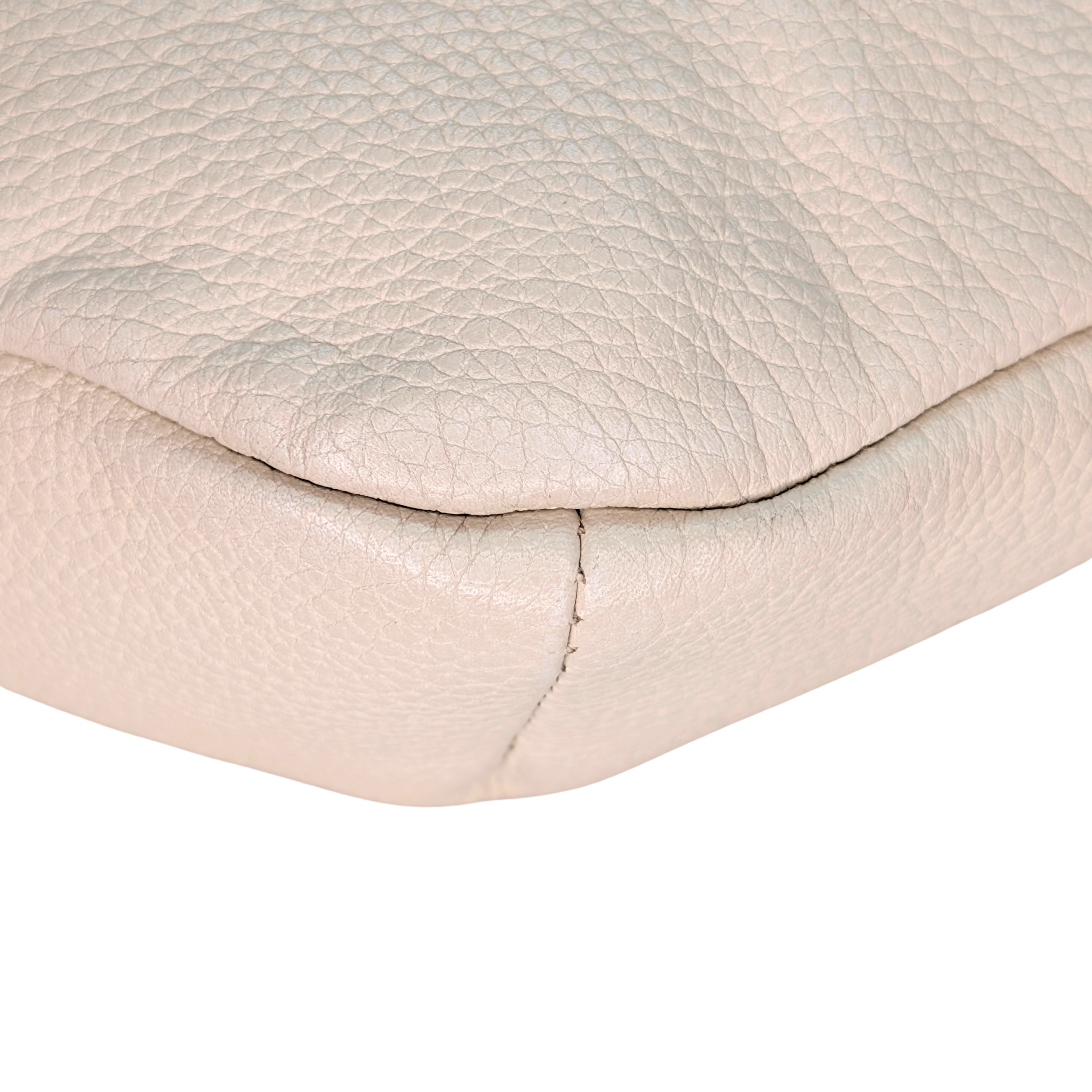 Gucci Grained Calfskin Logo Belt Bum Bag Beige