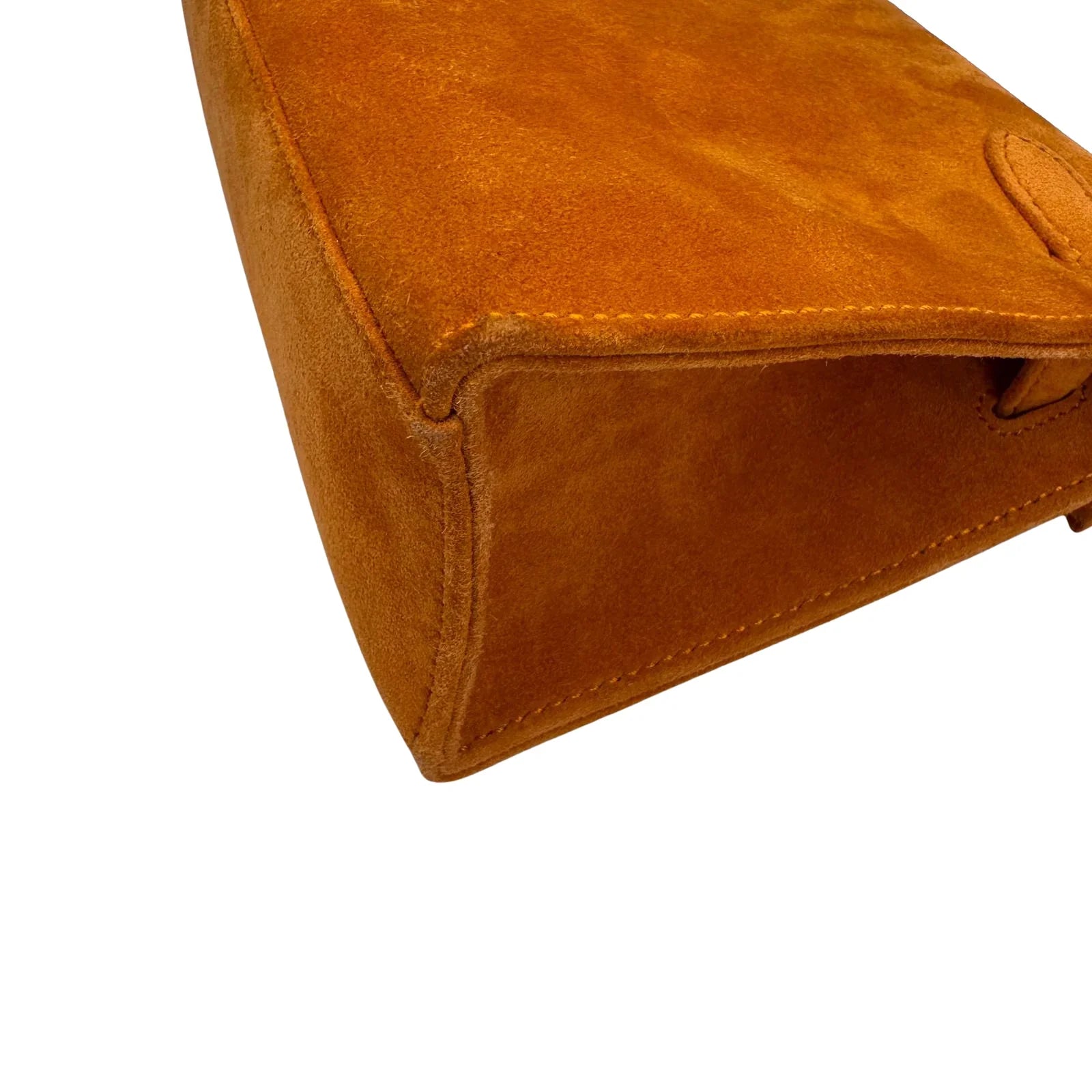 Hermès Kelly Pochette Orange H Veau Doblis Suede PWH ☐ I Stamp - Lost Designer