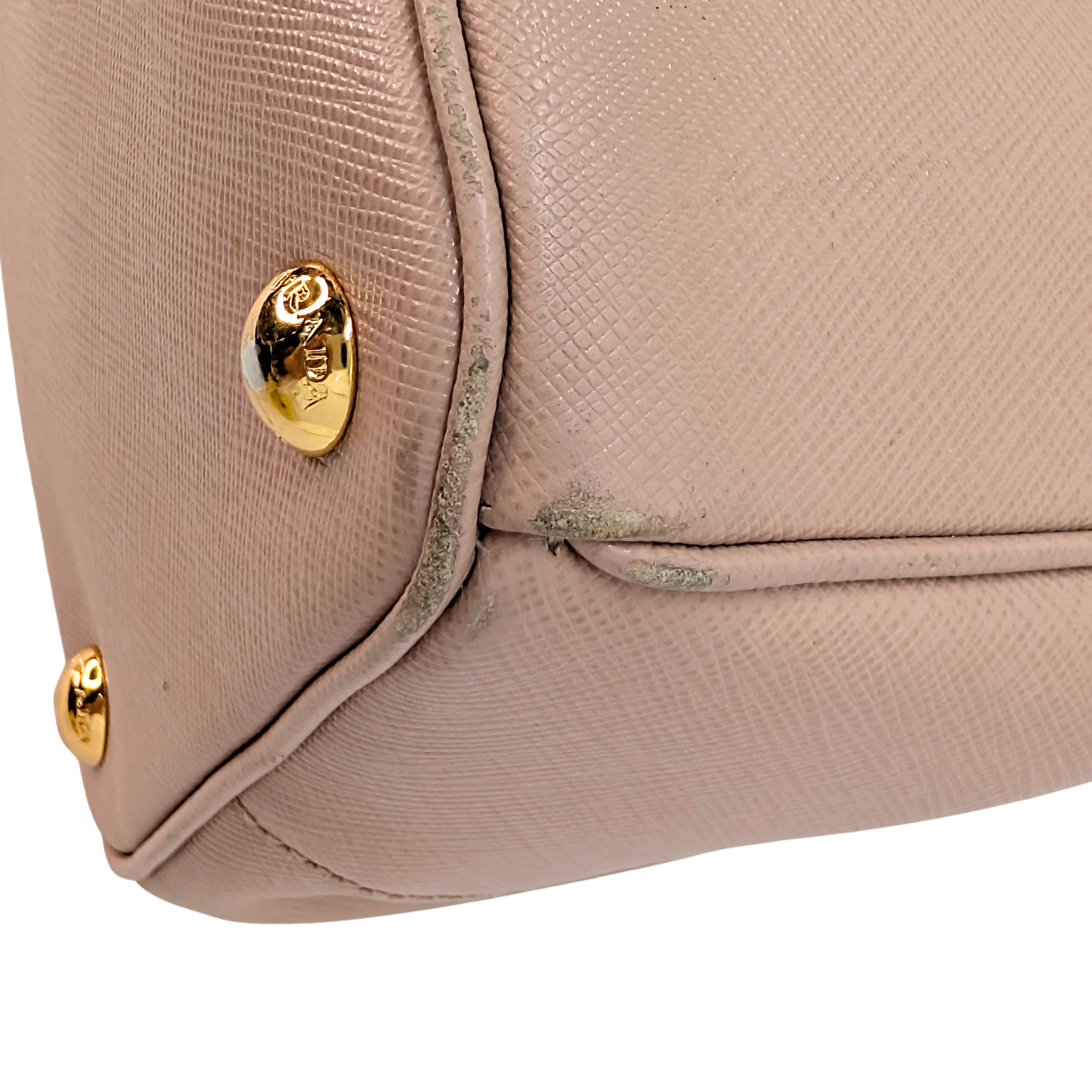 Prada Saffiano Galleria Leather Handbag Nude Pink