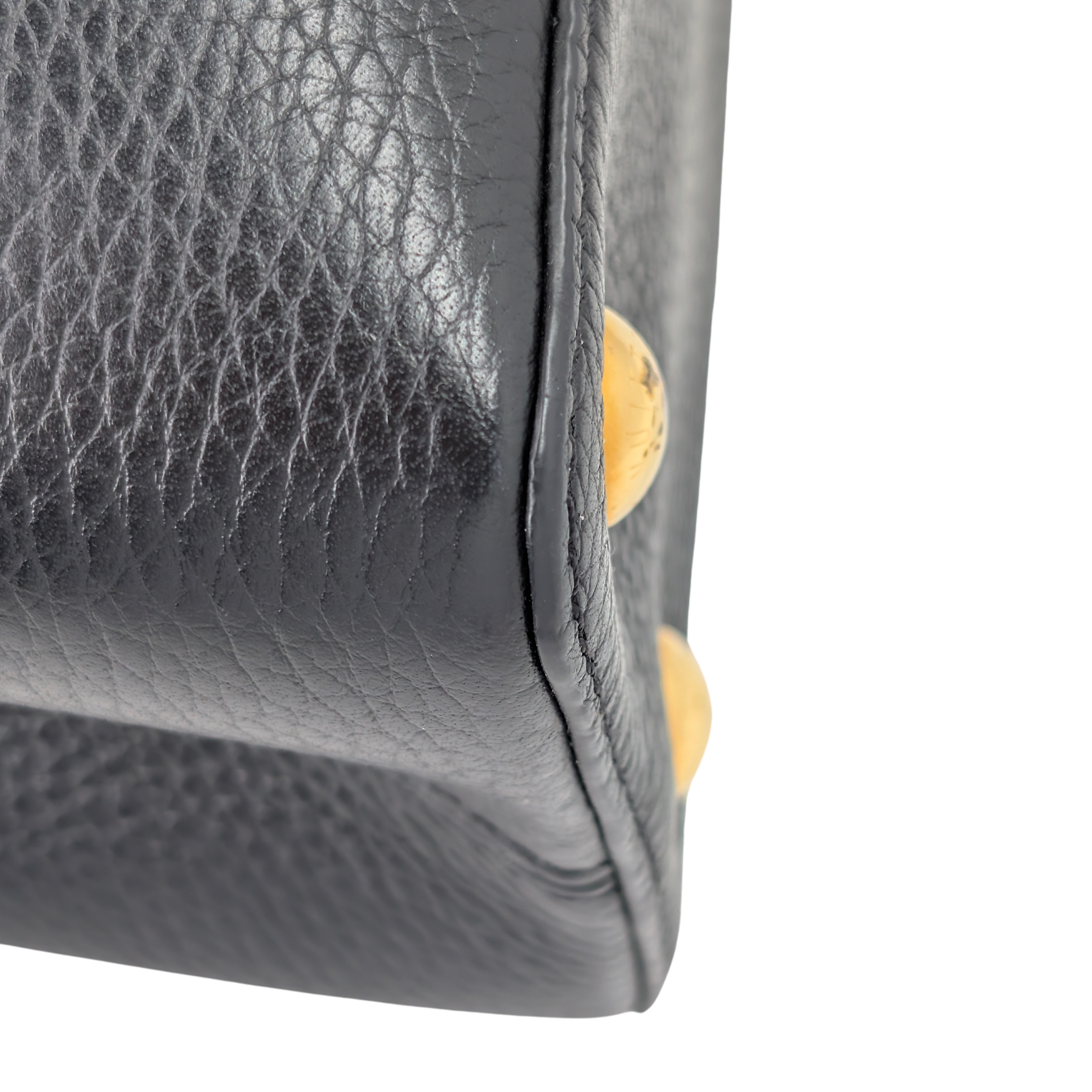 Louis Vuitton Capucine Pm Shoulder Handbag Taurillon Leather Black