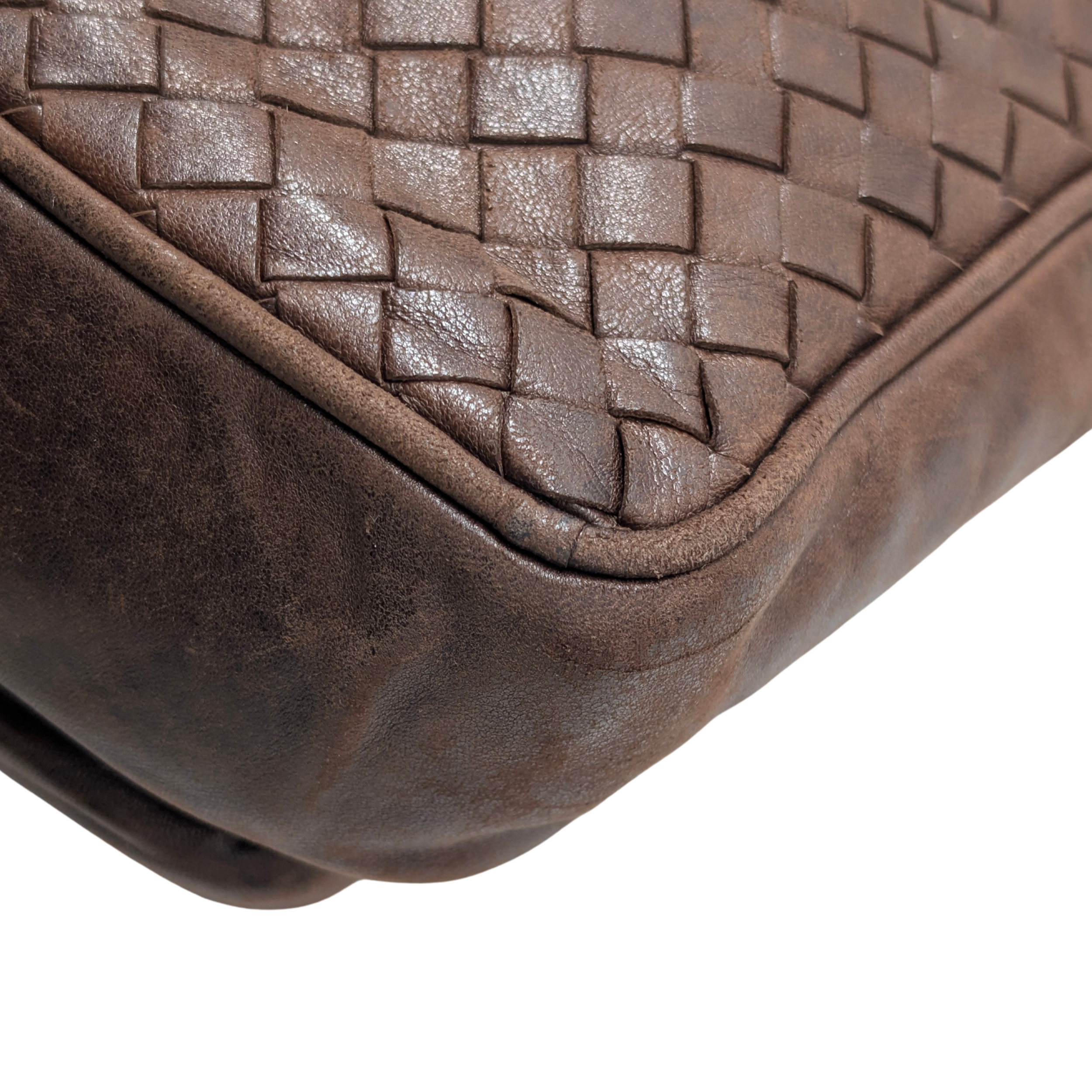 Bottega Veneta Intrecciato Leather Crossbody Bag Brown