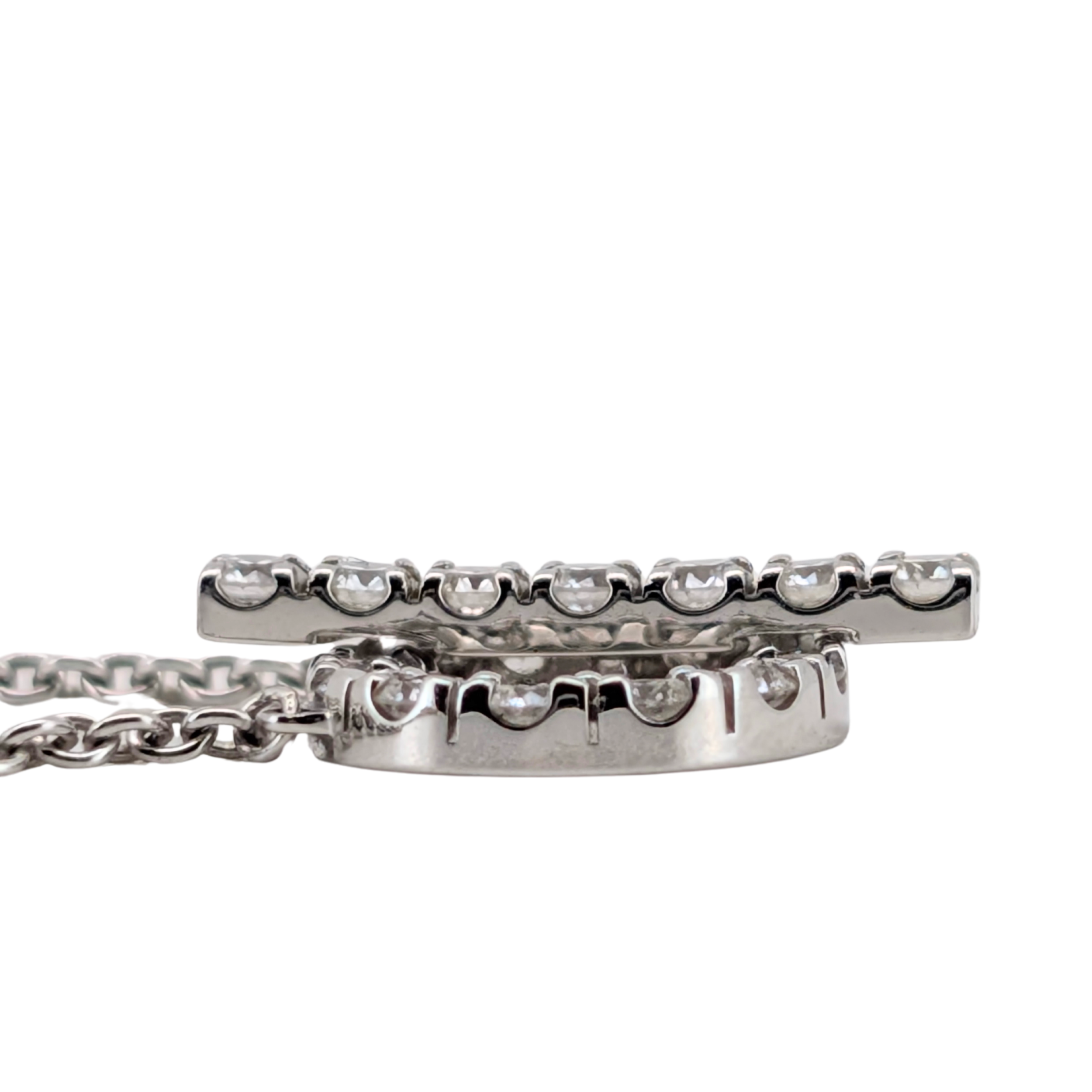 Hermès Finesse Diamond Pendant Necklace in 18K White Gold