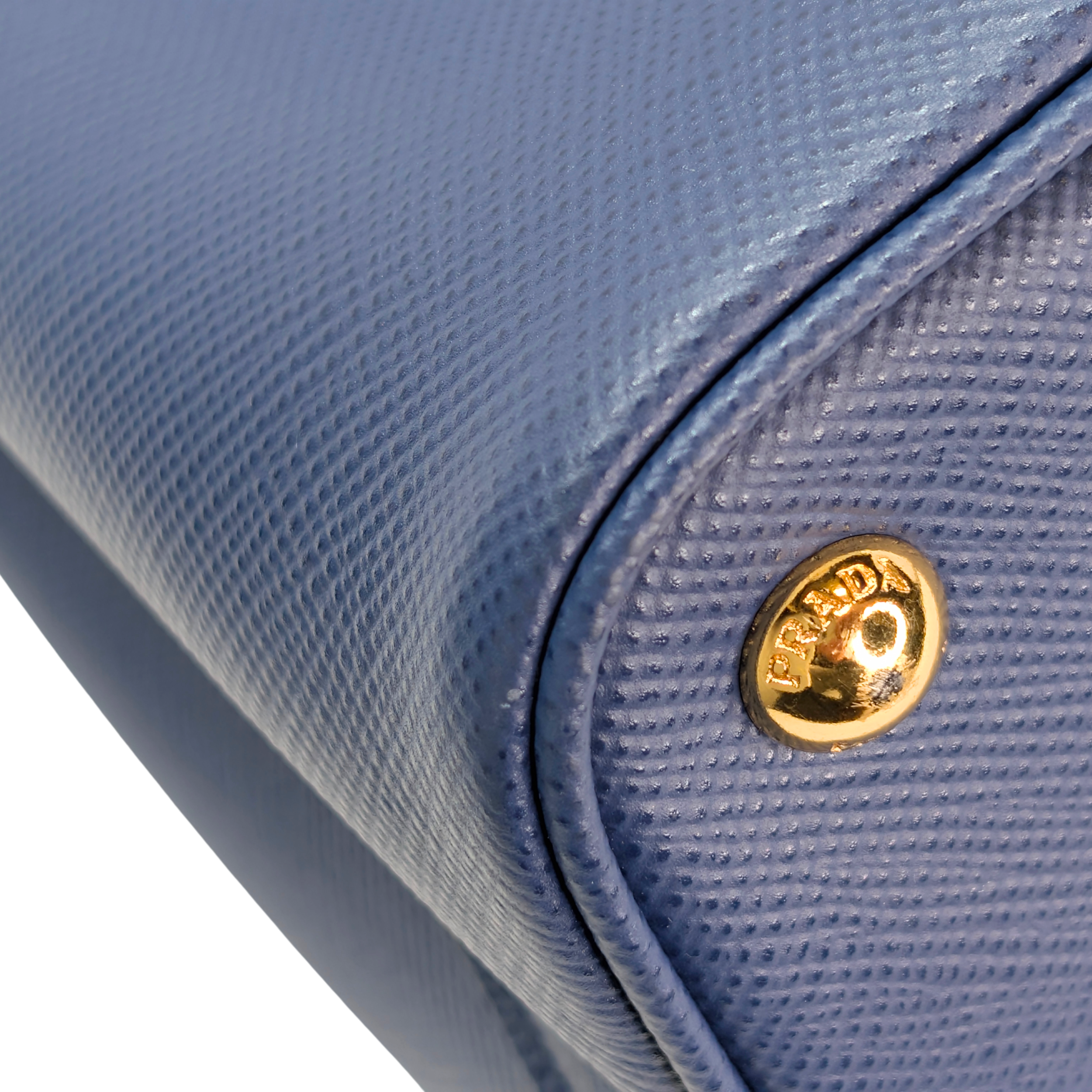 Prada Saffiano Cuir Double Bag Medium Navy