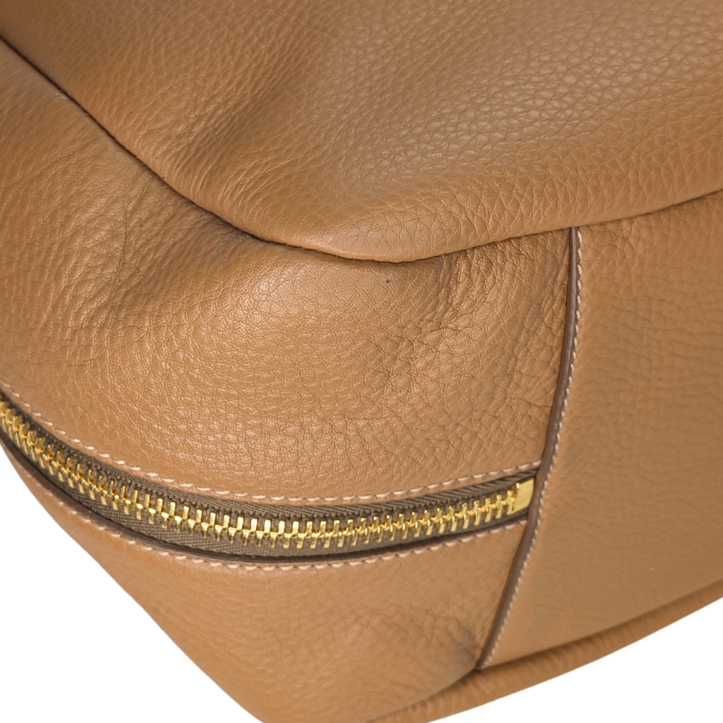 Prada Vitello Daino Leather Side Zip Hobo Tote Bag