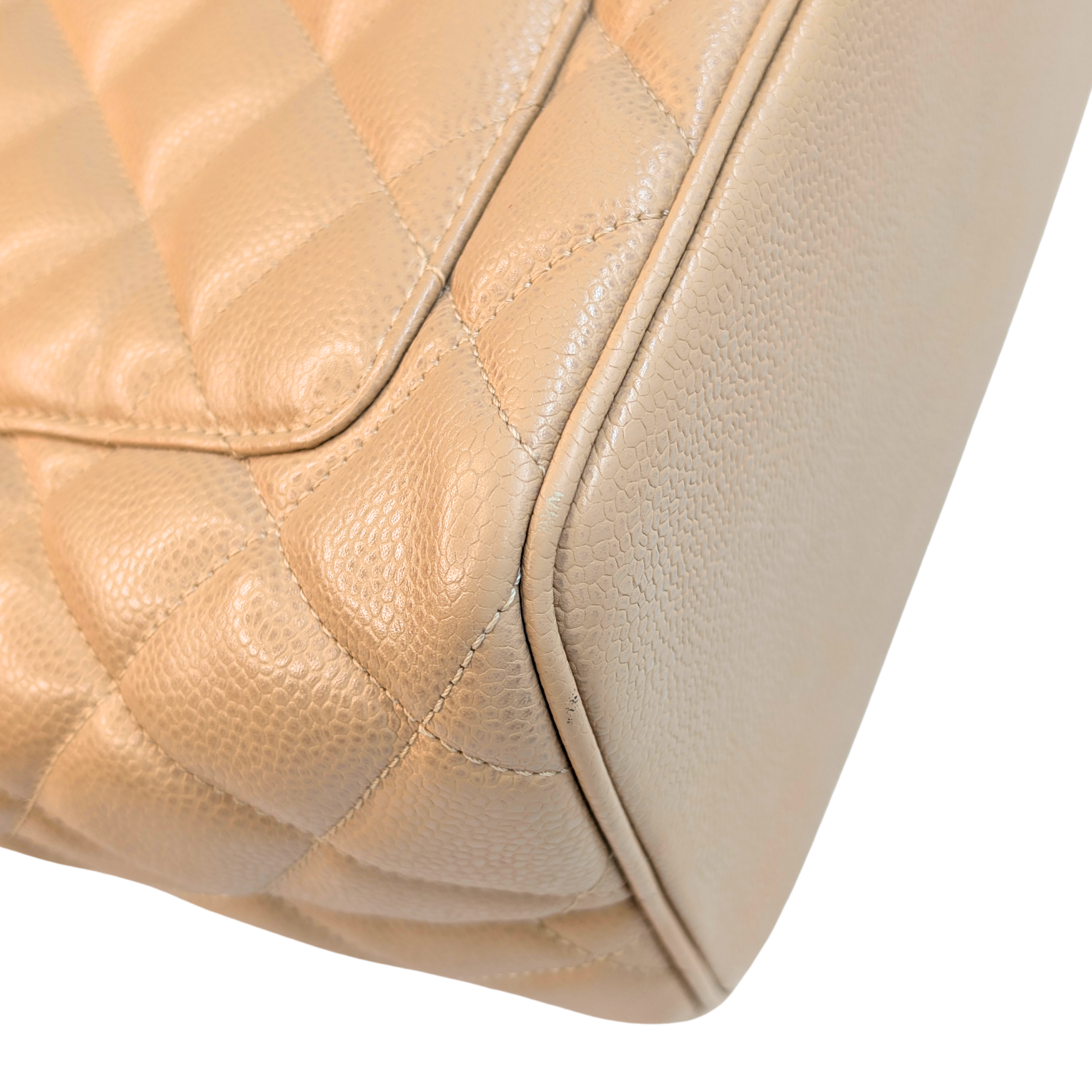 Chanel Caviar Medallion Tote Bag Beige