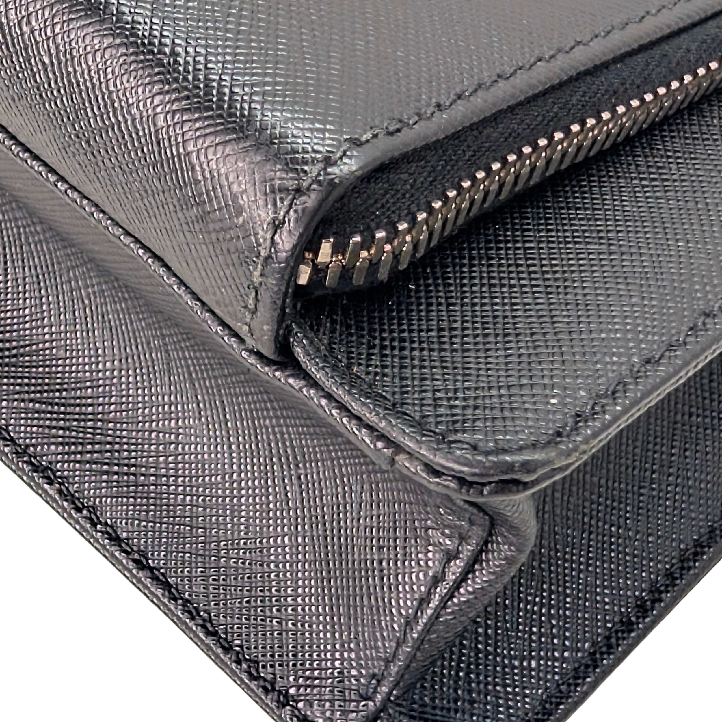 Prada Saffiano Leather Travel Briefcase Bag Black