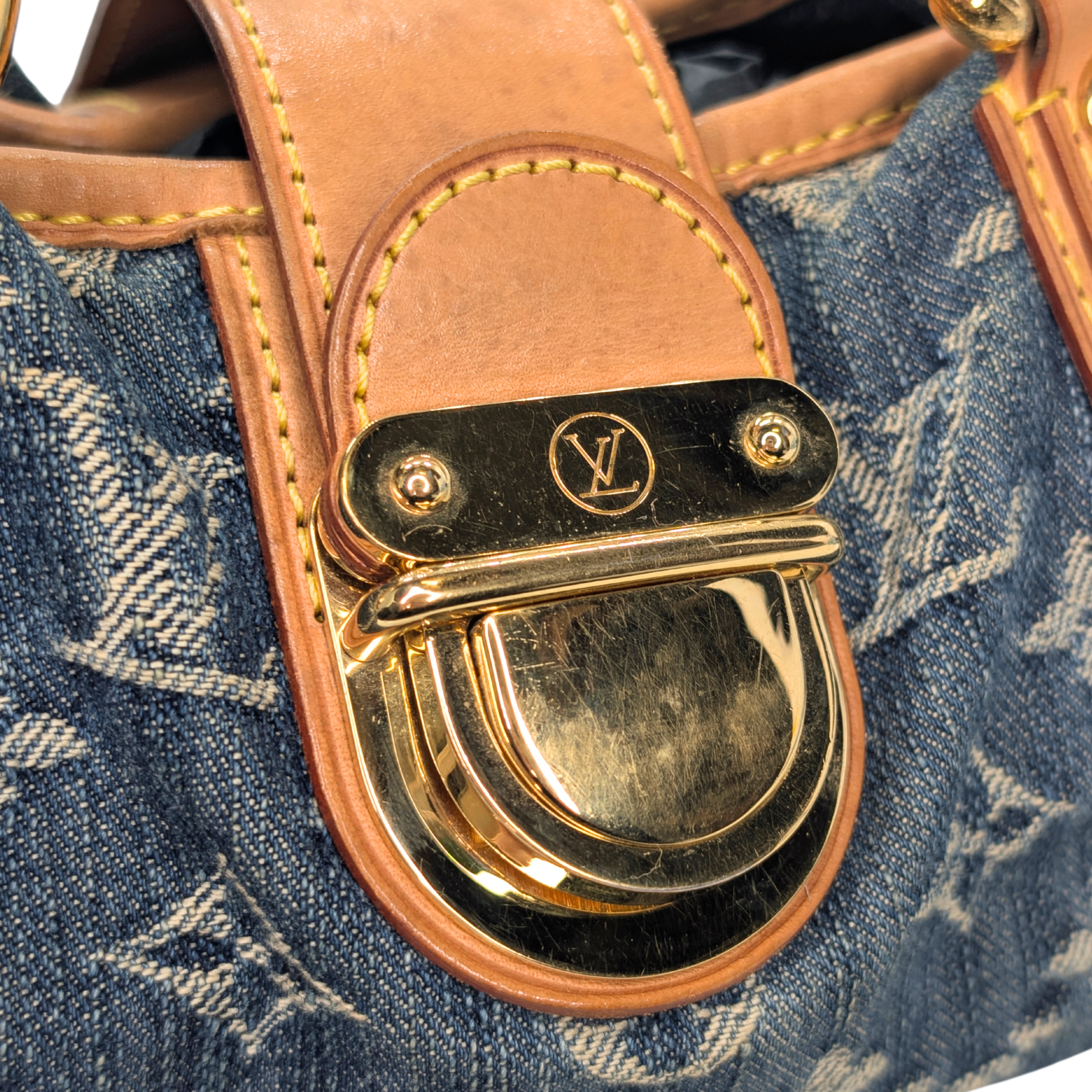 Louis Vuitton Pleaty Monogram Denim Handbag