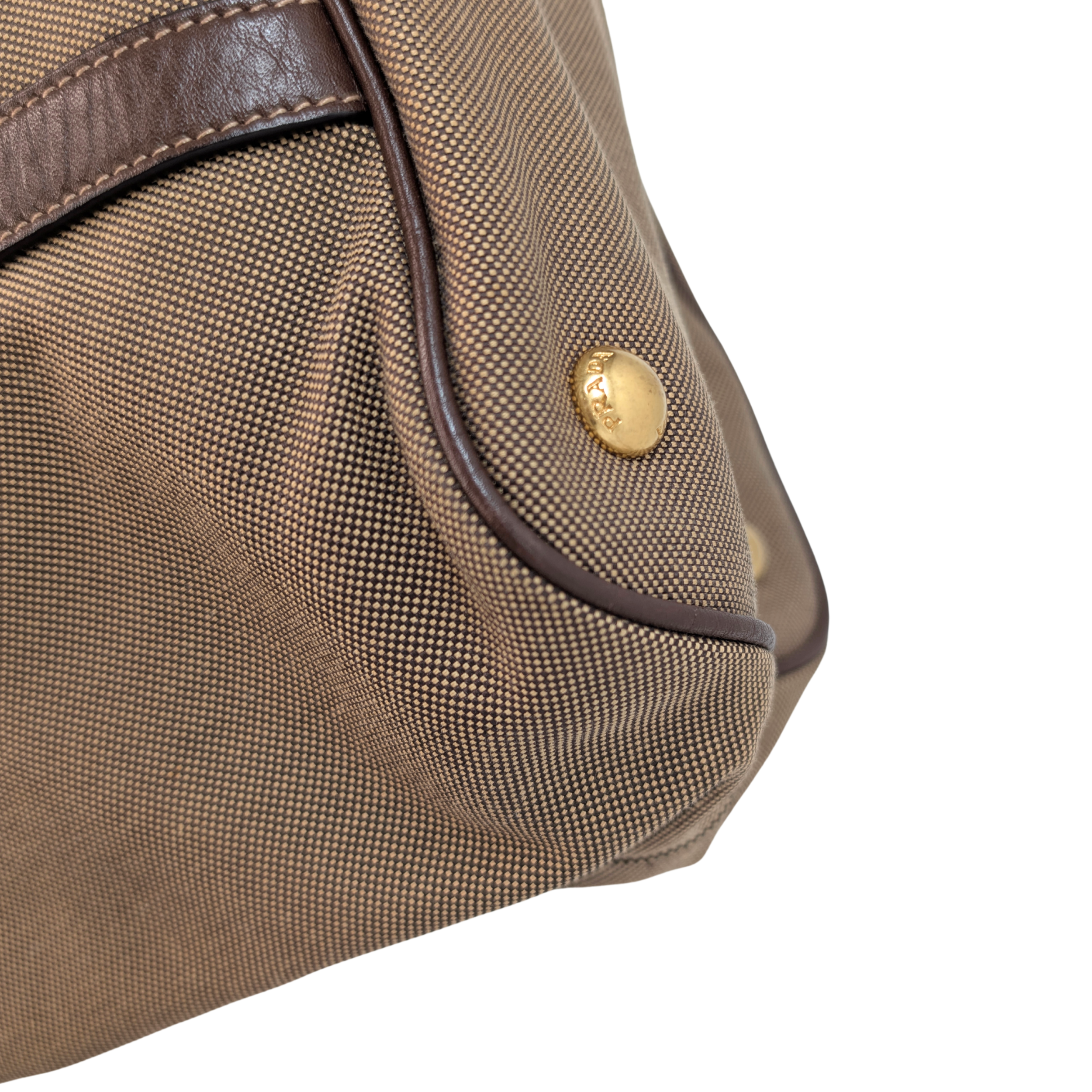 Prada Logo Jacquard Tote Bag Brown