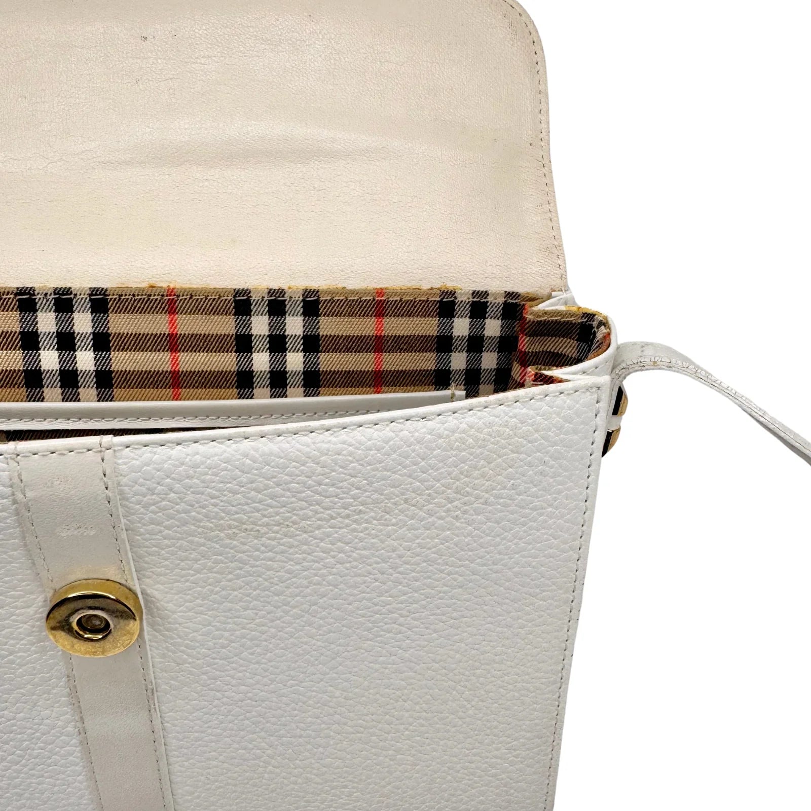 Burberry Leather Crossbody Bag white - Lost Designer