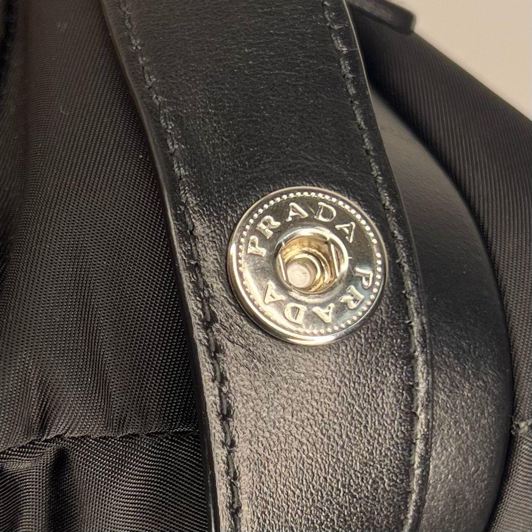 Prada Nylon Crossbody Bag with Flap Closure – Black - Lost Designer