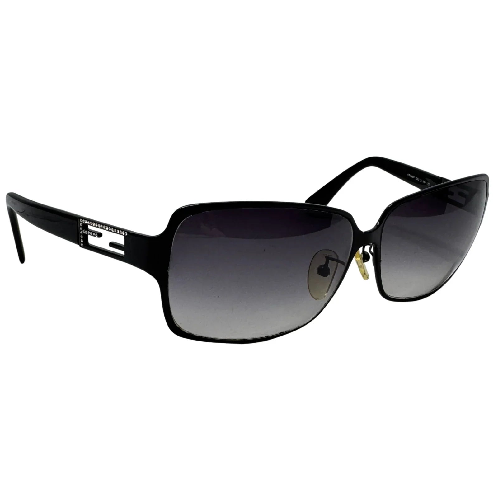 Fendi Black Rhinestone Angular Frame Sunglasses - Lost Designer