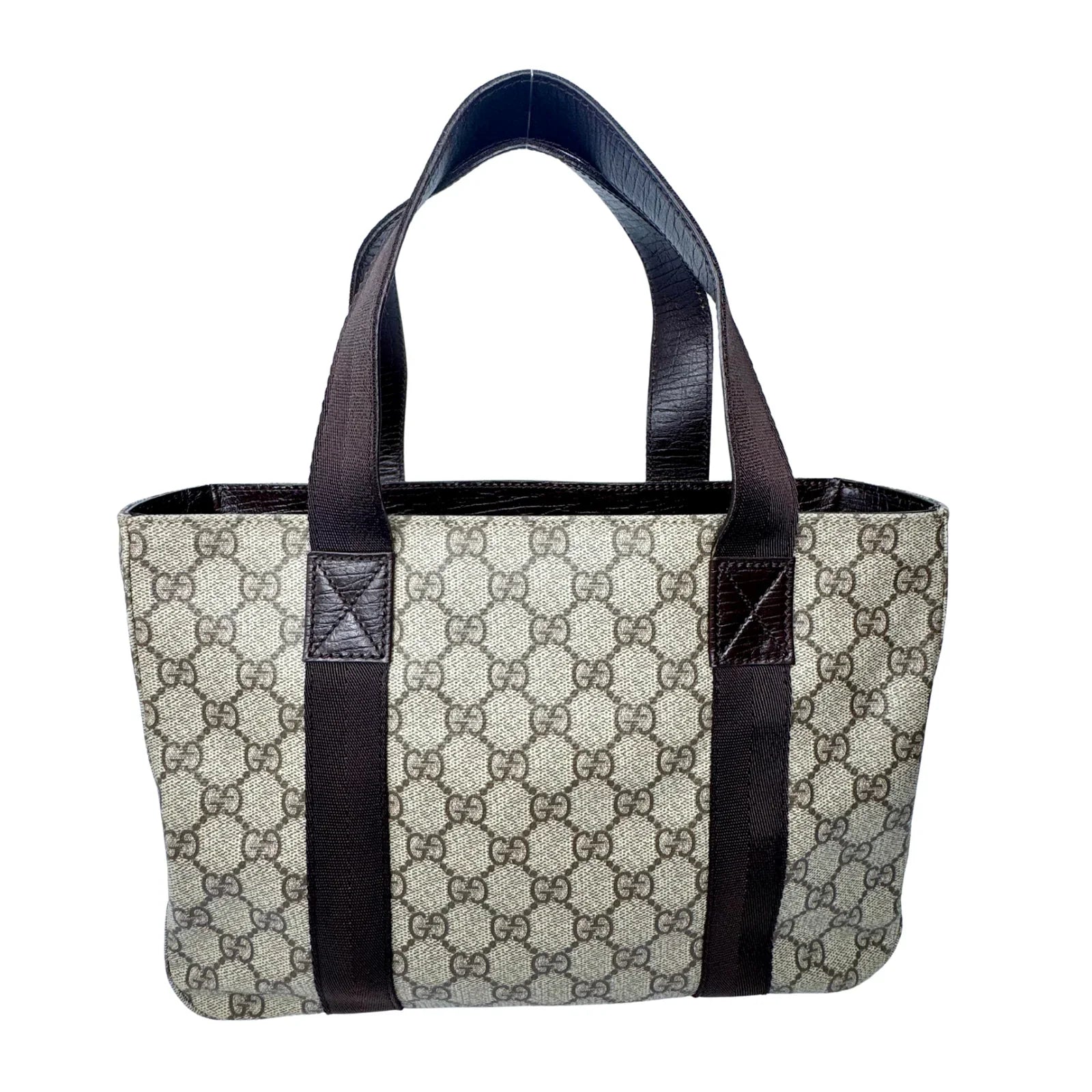 Gucci GG Plus Small Monogram Tote Bag Brown - Lost Designer