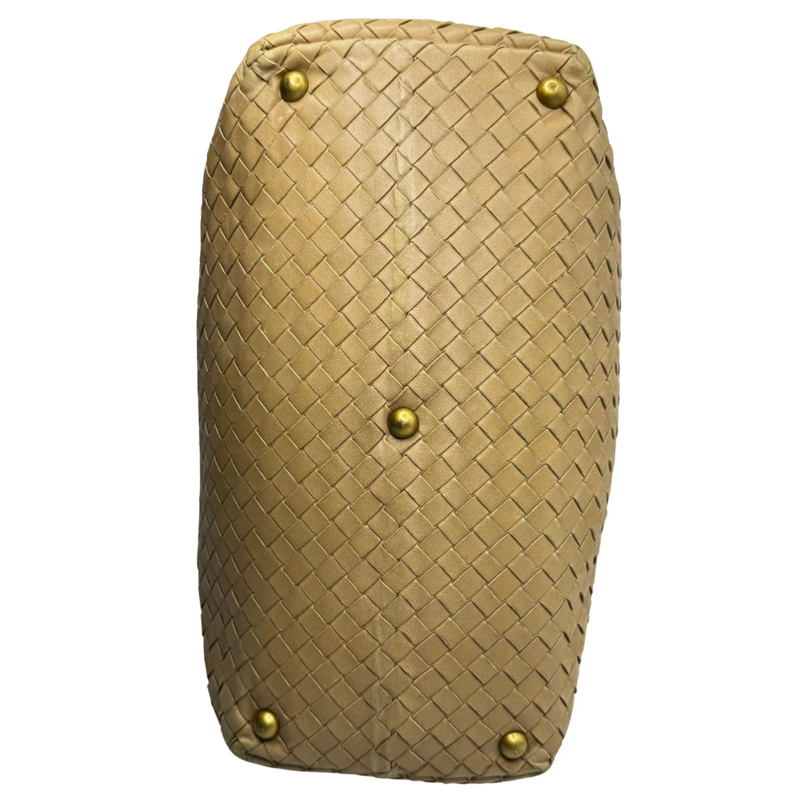 Bottega Veneta Nappa Intrecciato Padlock Montaigne Moutarde Beige Bag - Lost Designer