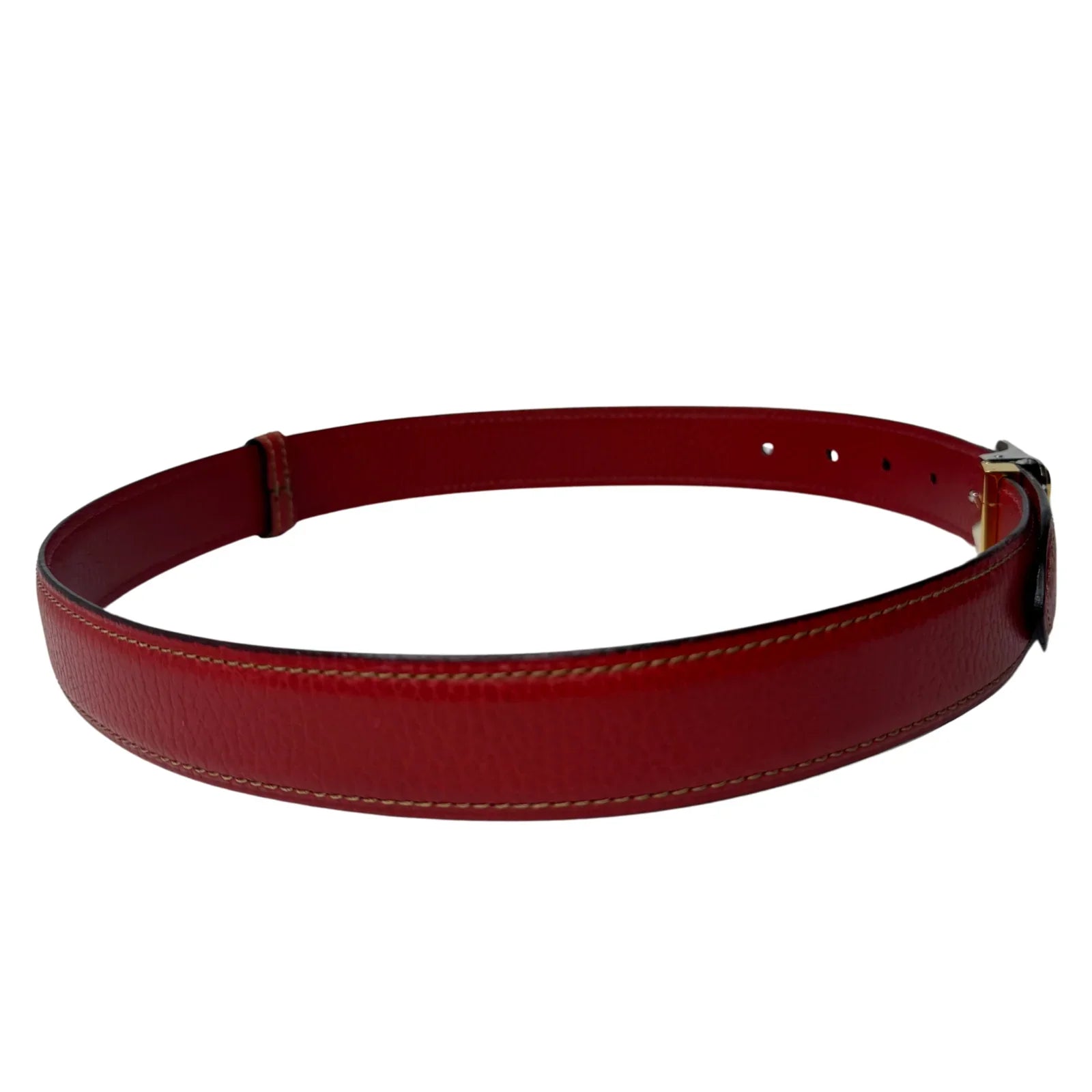 Cartier Must de Cartier Santos Belt in Red Leather - Lost Designer