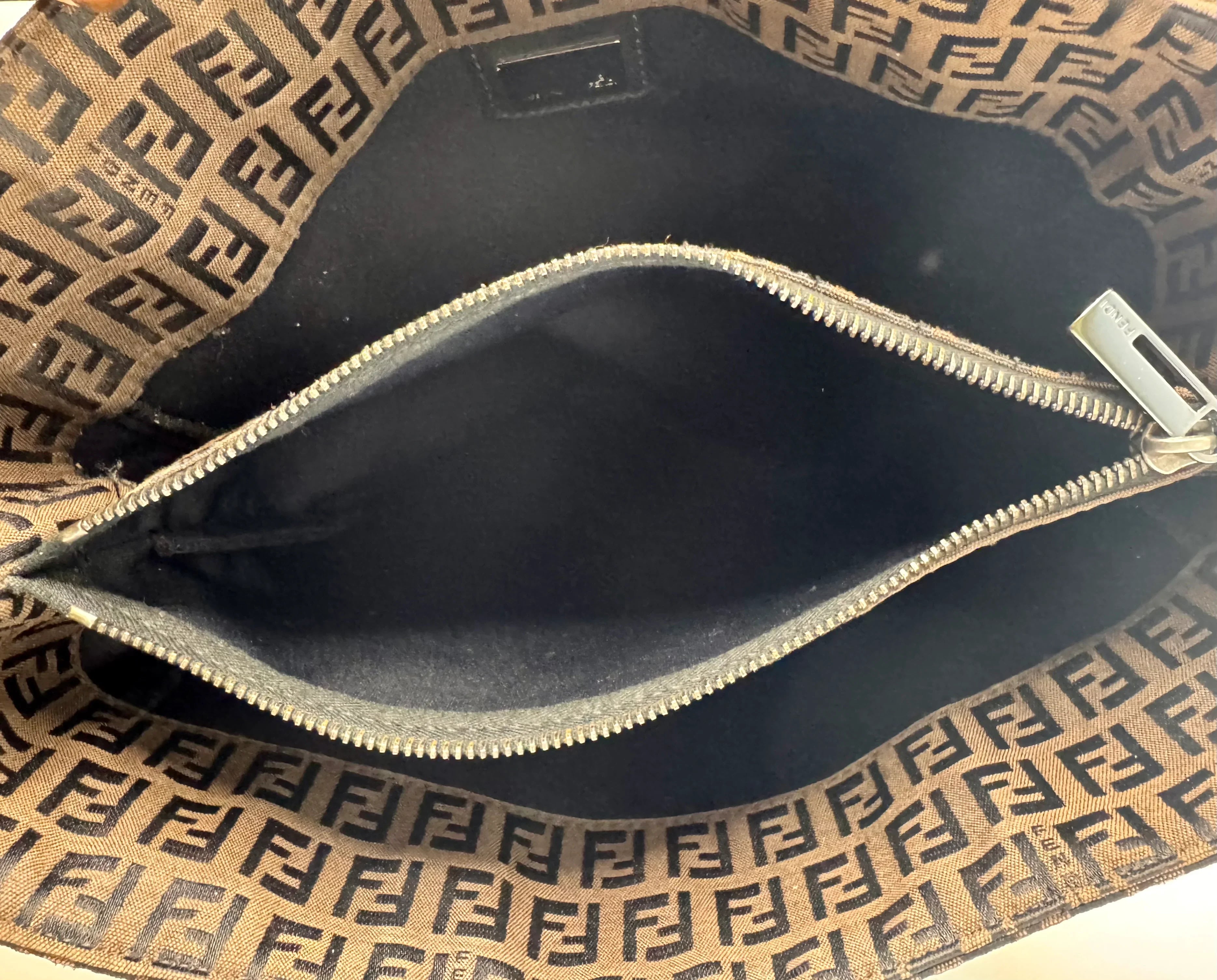 Fendi Zucca Brown Monogram Cloth Tote Bag - Lost Designer