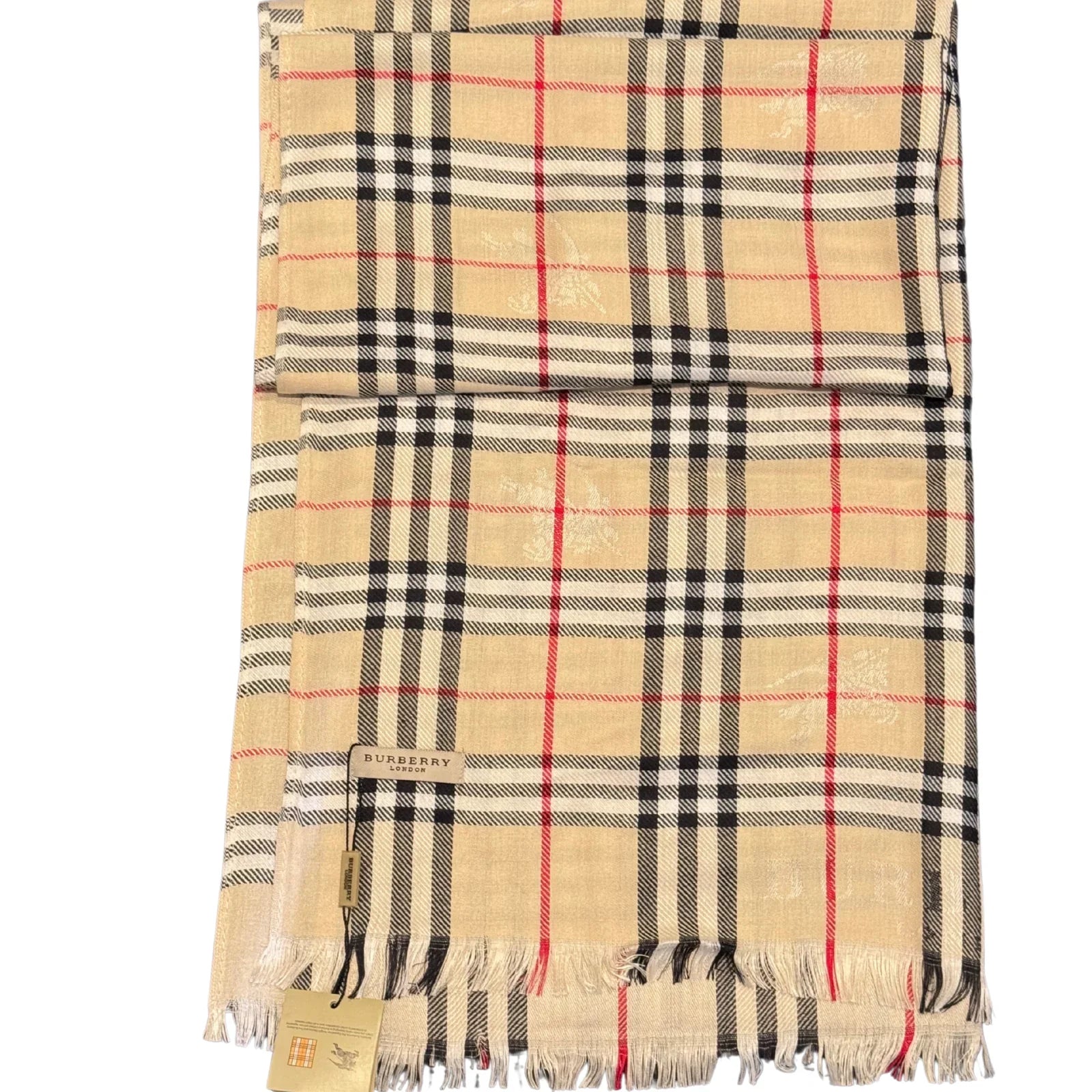 Burberry Check Scarf Shawl Silk x Wool - Lost Designer