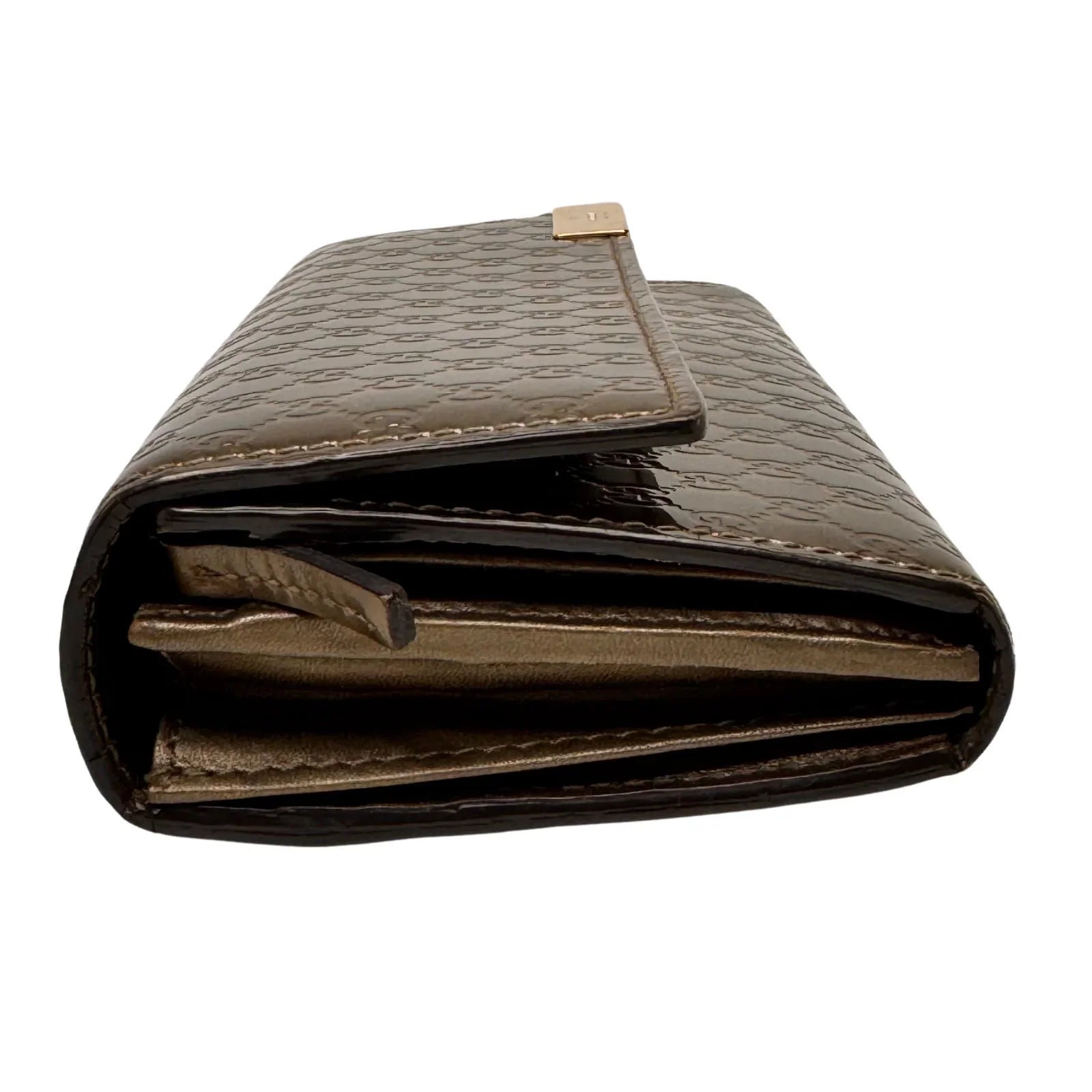 Gucci Leather Wallet on Chain Metallic Silver-Bronze - Lost Designer