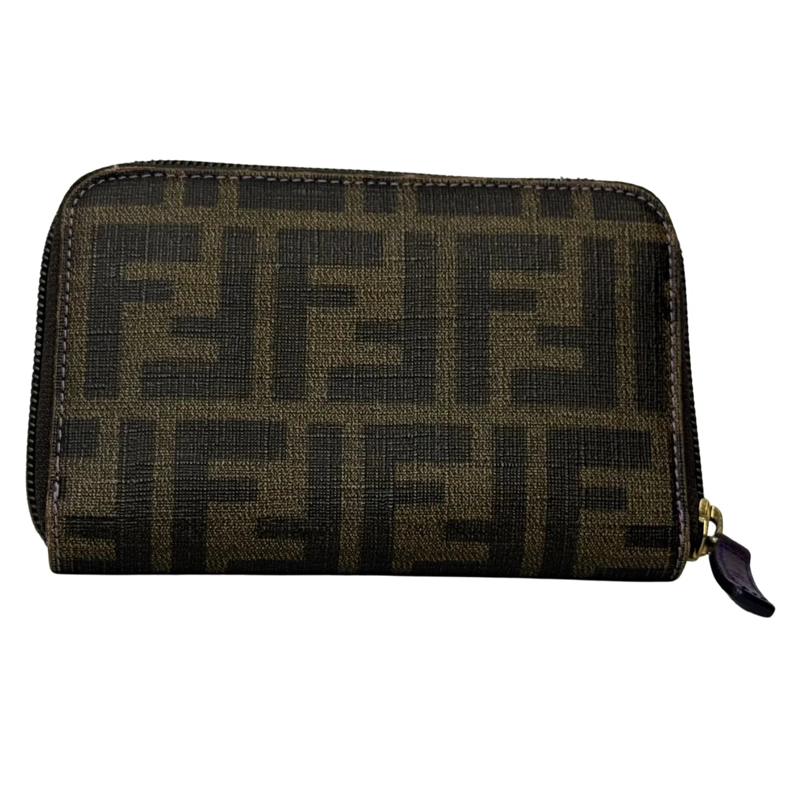 Fendi Zucca Monogram zip Wallet Tobacco - Lost Designer