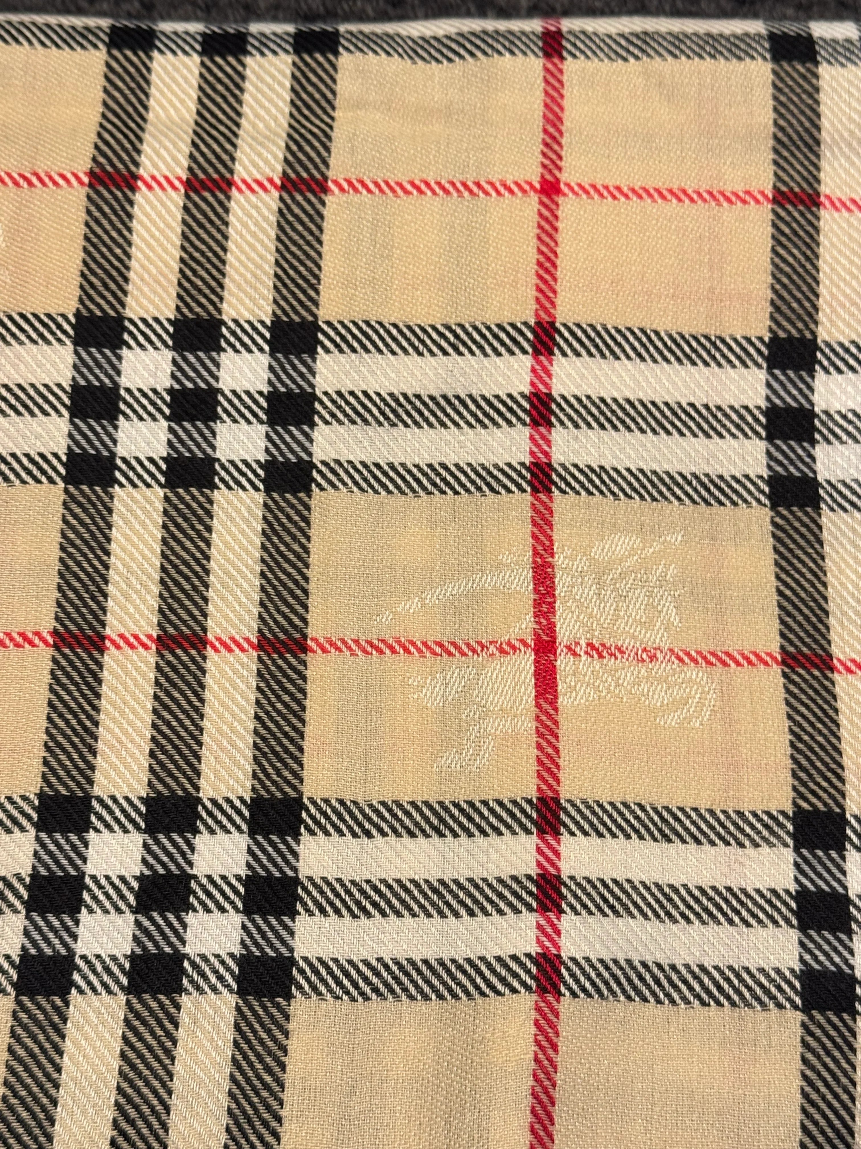 Burberry Check Scarf Shawl Silk x Wool - Lost Designer