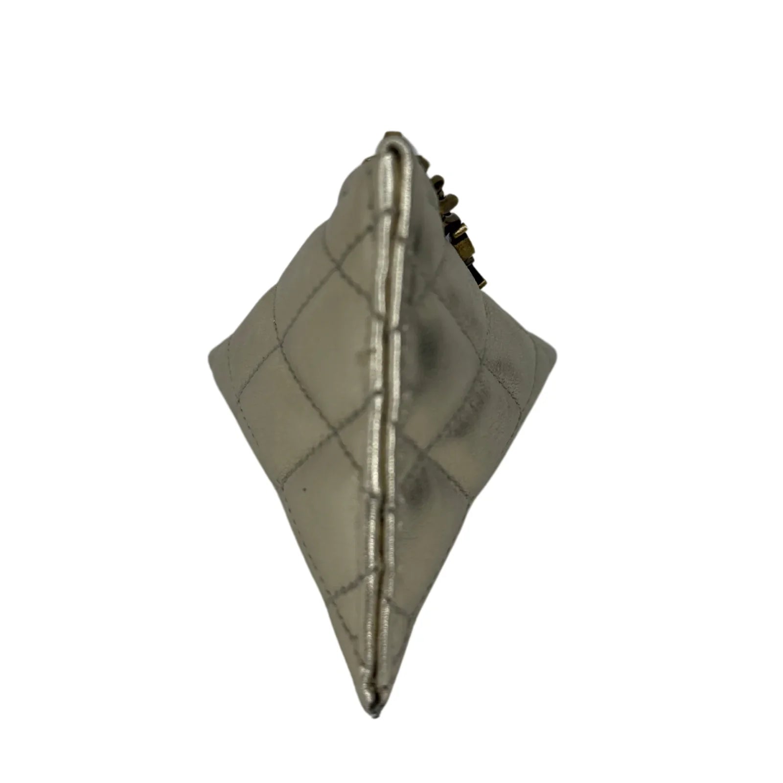 Saint Laurent Metallic Calfskin Berlingo Bag Charm Platino - Lost Designer