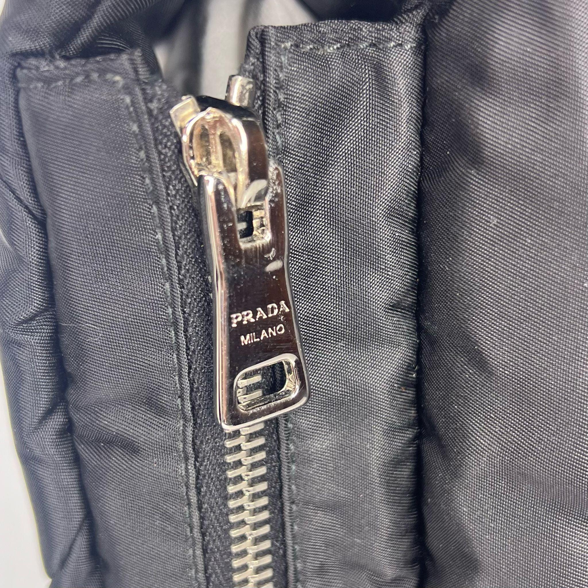 Prada Quilted Re-Nylon Crossbody Bag with Detachable Pouch Black - Lost Designer