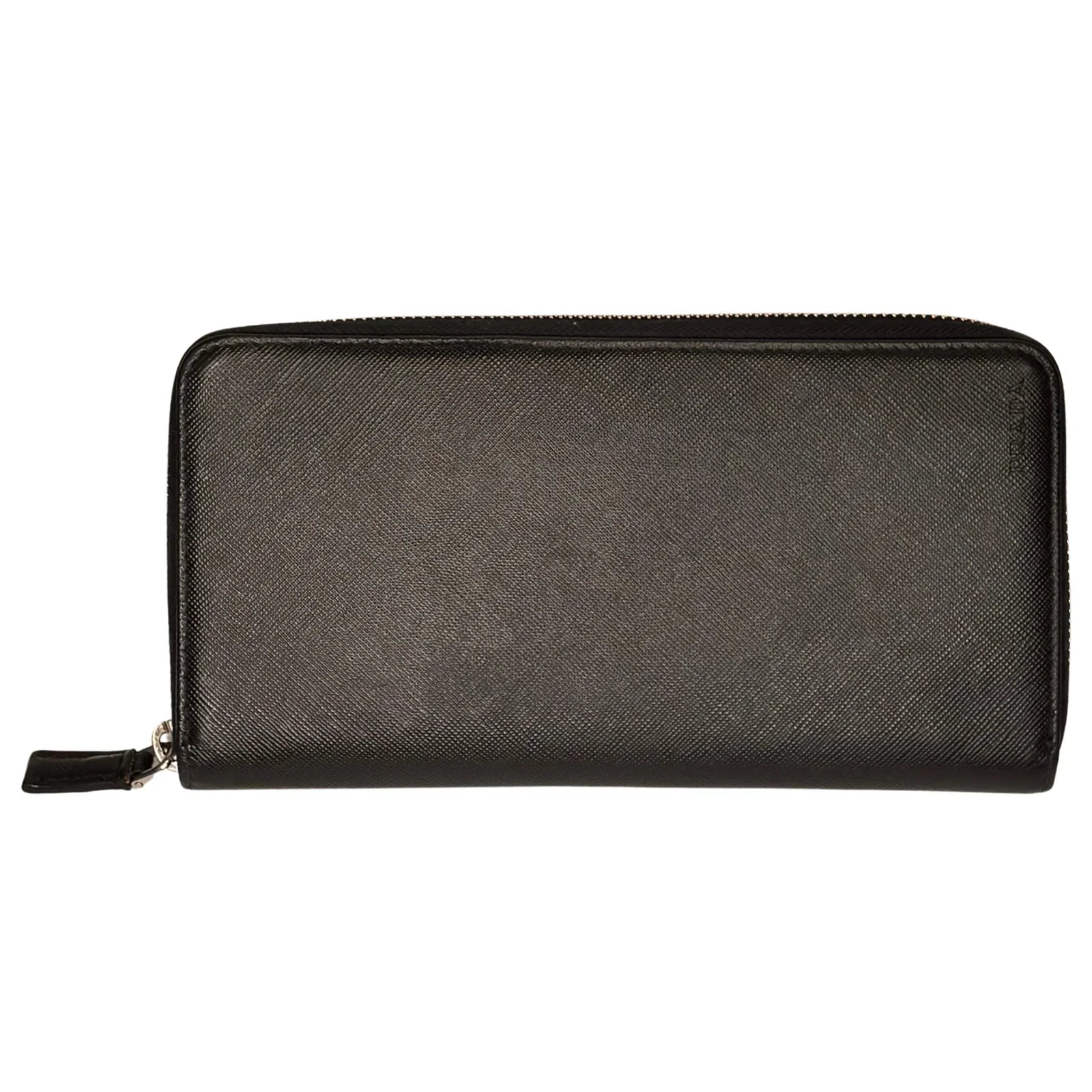 Prada Saffiano Leather Zip-Around Long Wallet – Nero Black - Lost Designer