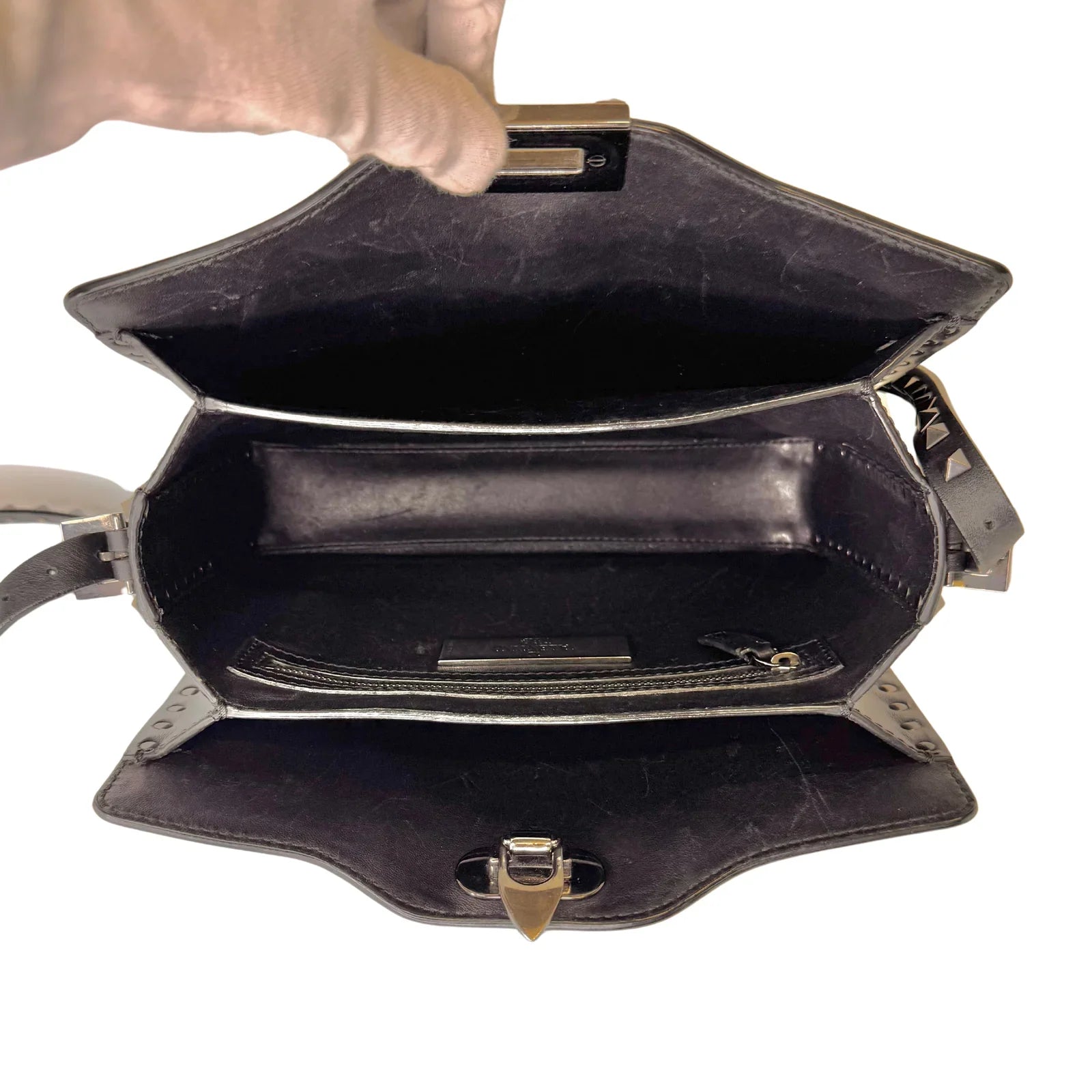 Valentino Black Leather Shoulder Bag - Lost Designer