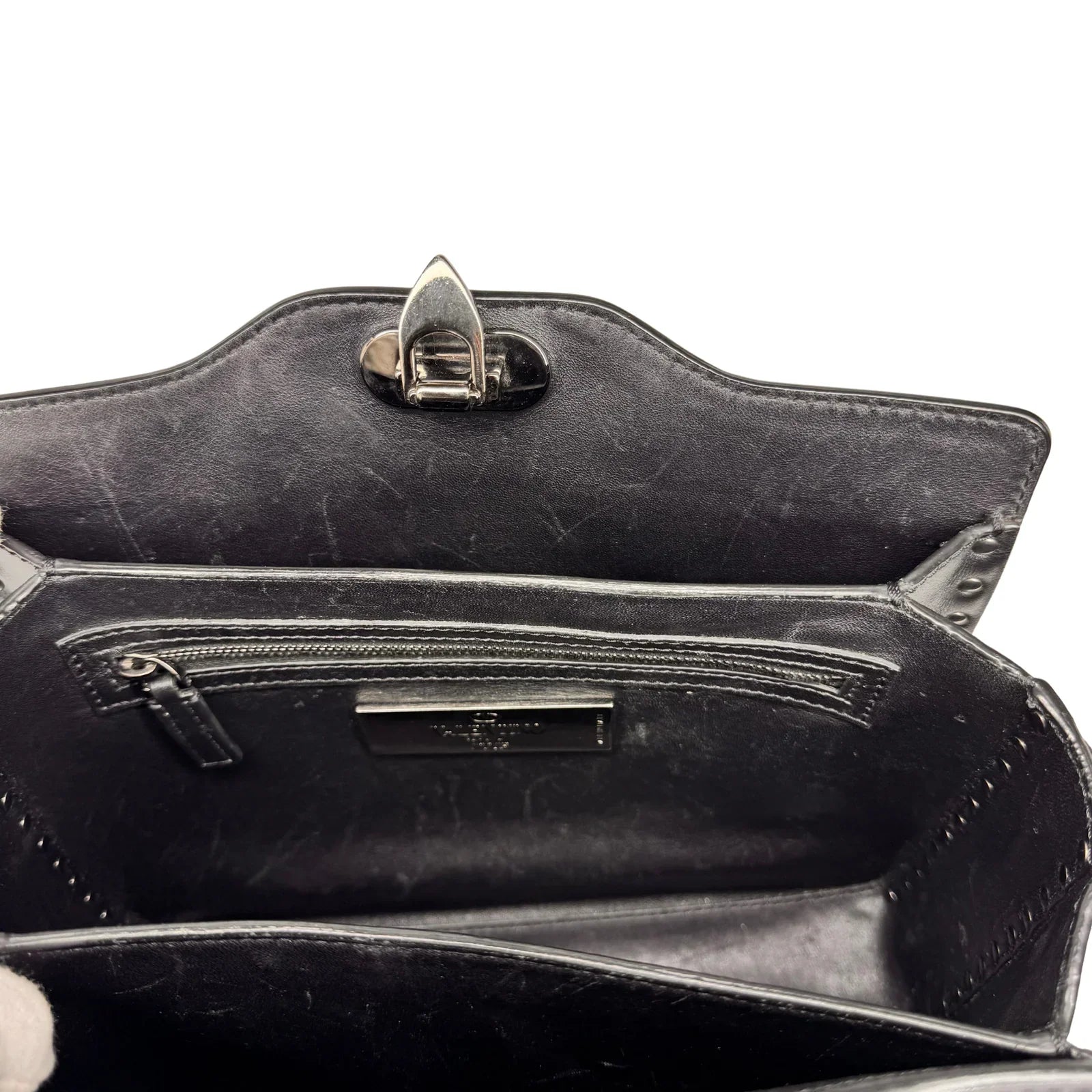 Valentino Black Leather Shoulder Bag - Lost Designer
