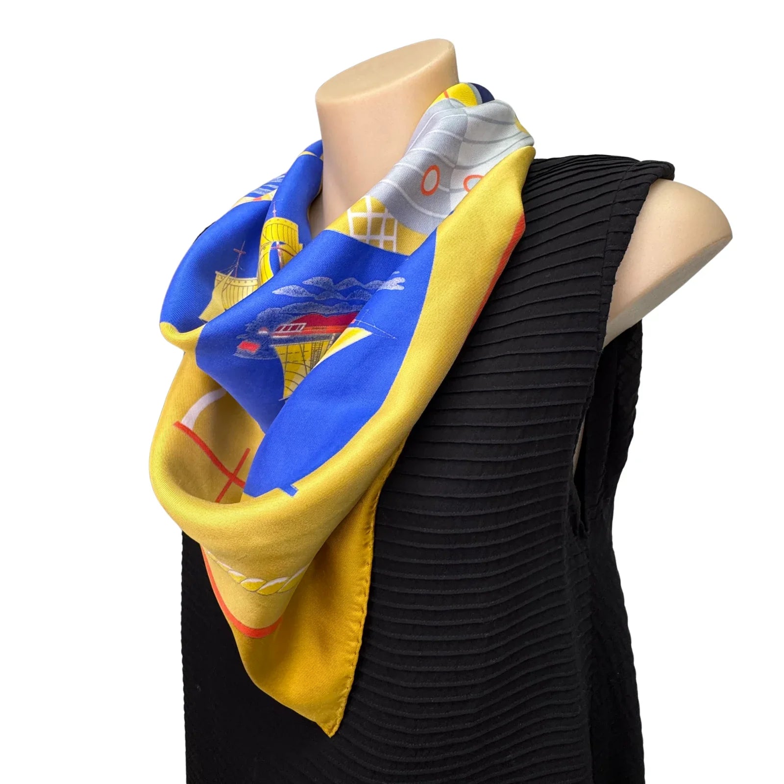 Hermès Grand Largue Silk Scarf Yellow - Lost Designer