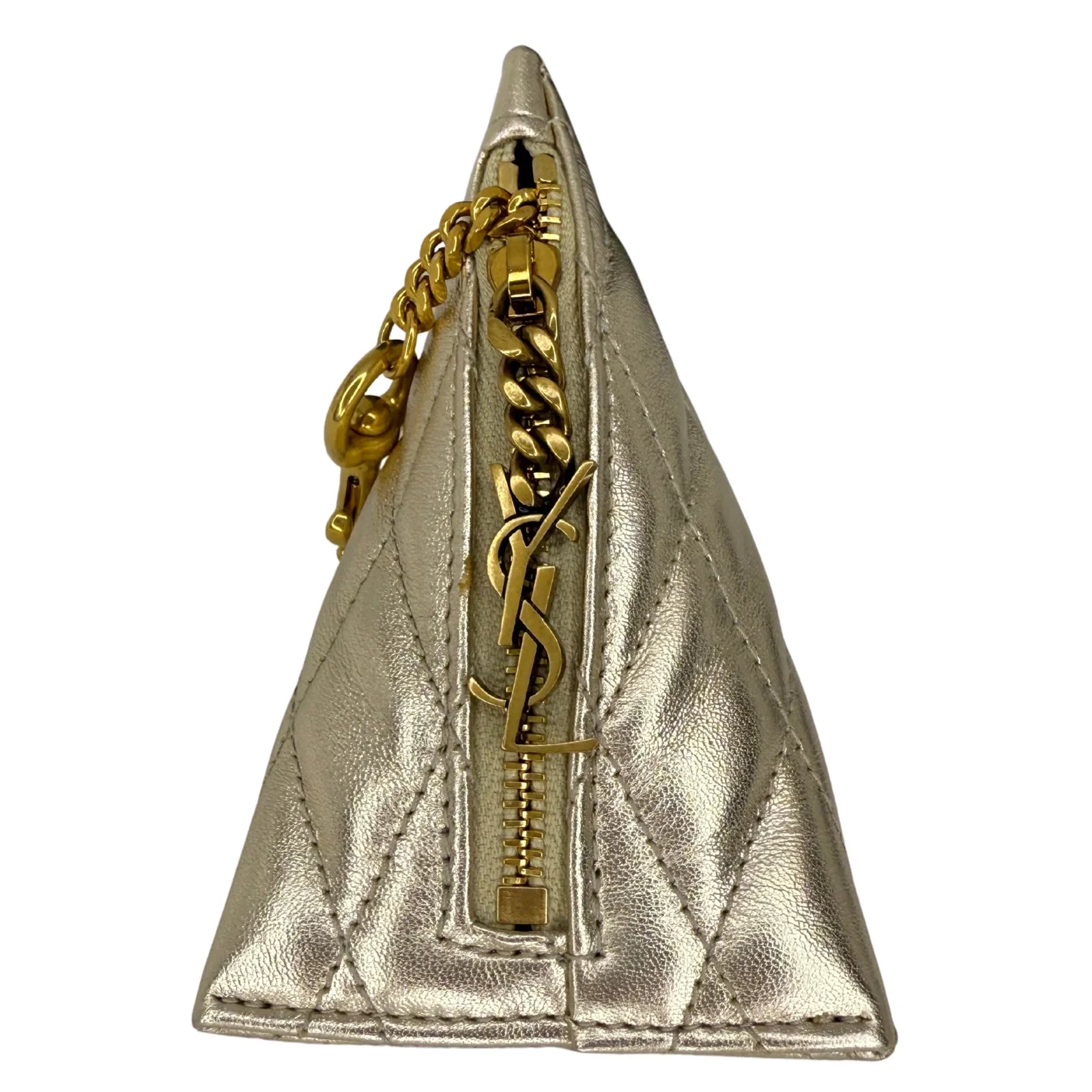 Saint Laurent Metallic Calfskin Berlingo Bag Charm Platino - Lost Designer