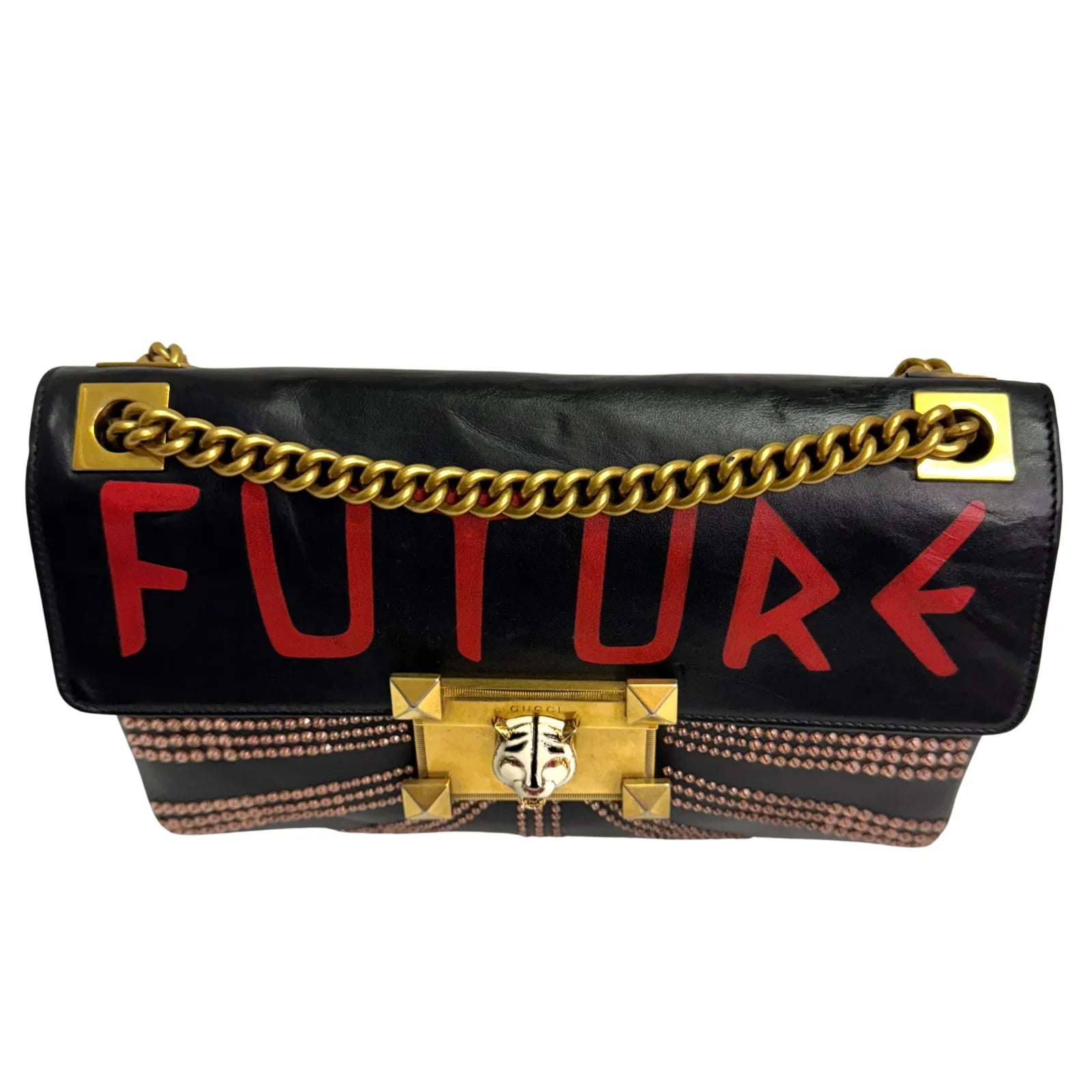 Gucci Osiride Future Embellished Leather Bag Black - Lost Designer