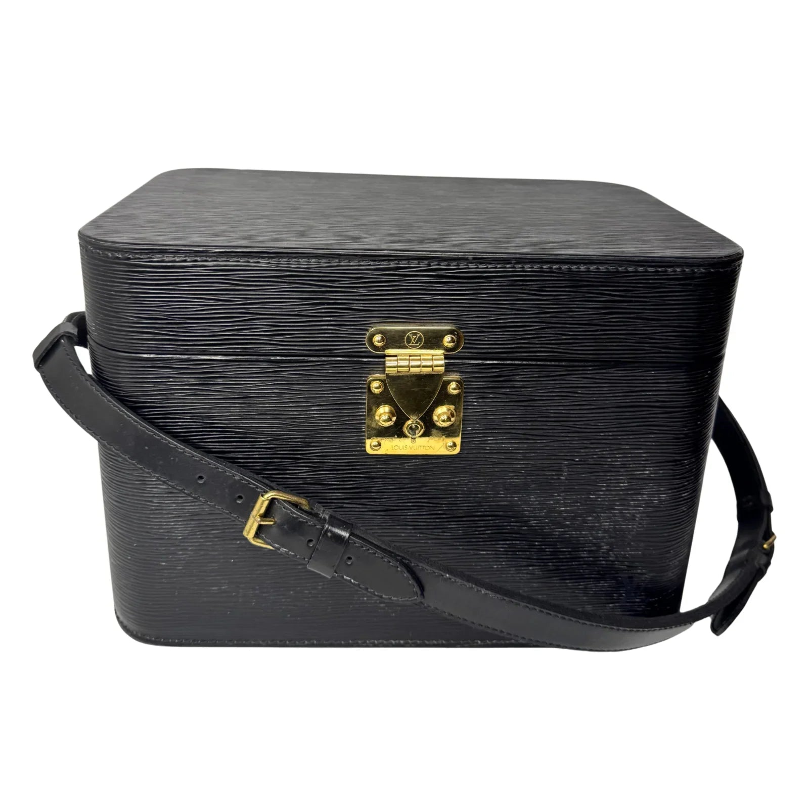 Louis Vuitton Black Epi Leather Train Case Luggage bag Black - Lost Designer