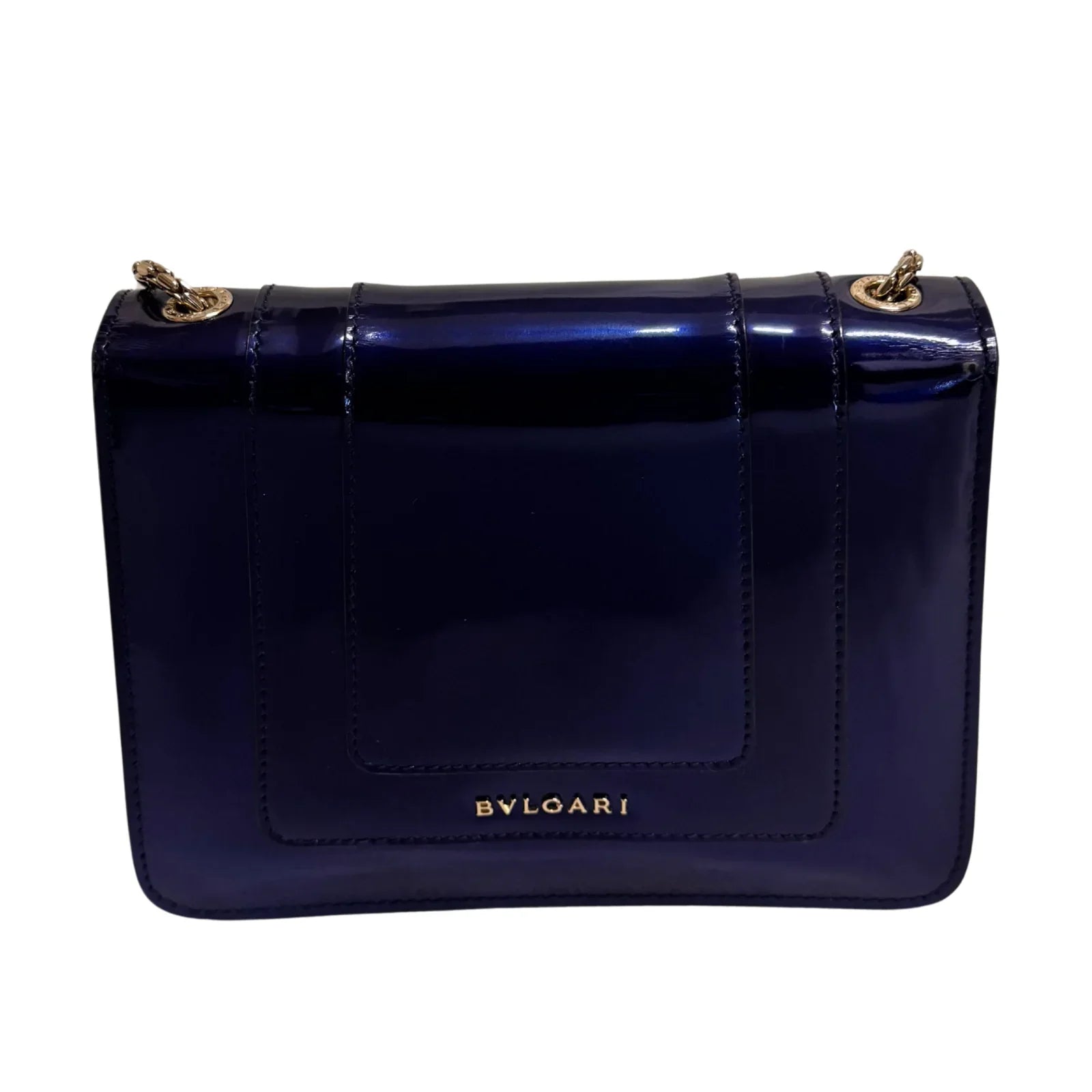 Bvlgari Serpenti patent leather handbag Blue - Lost Designer