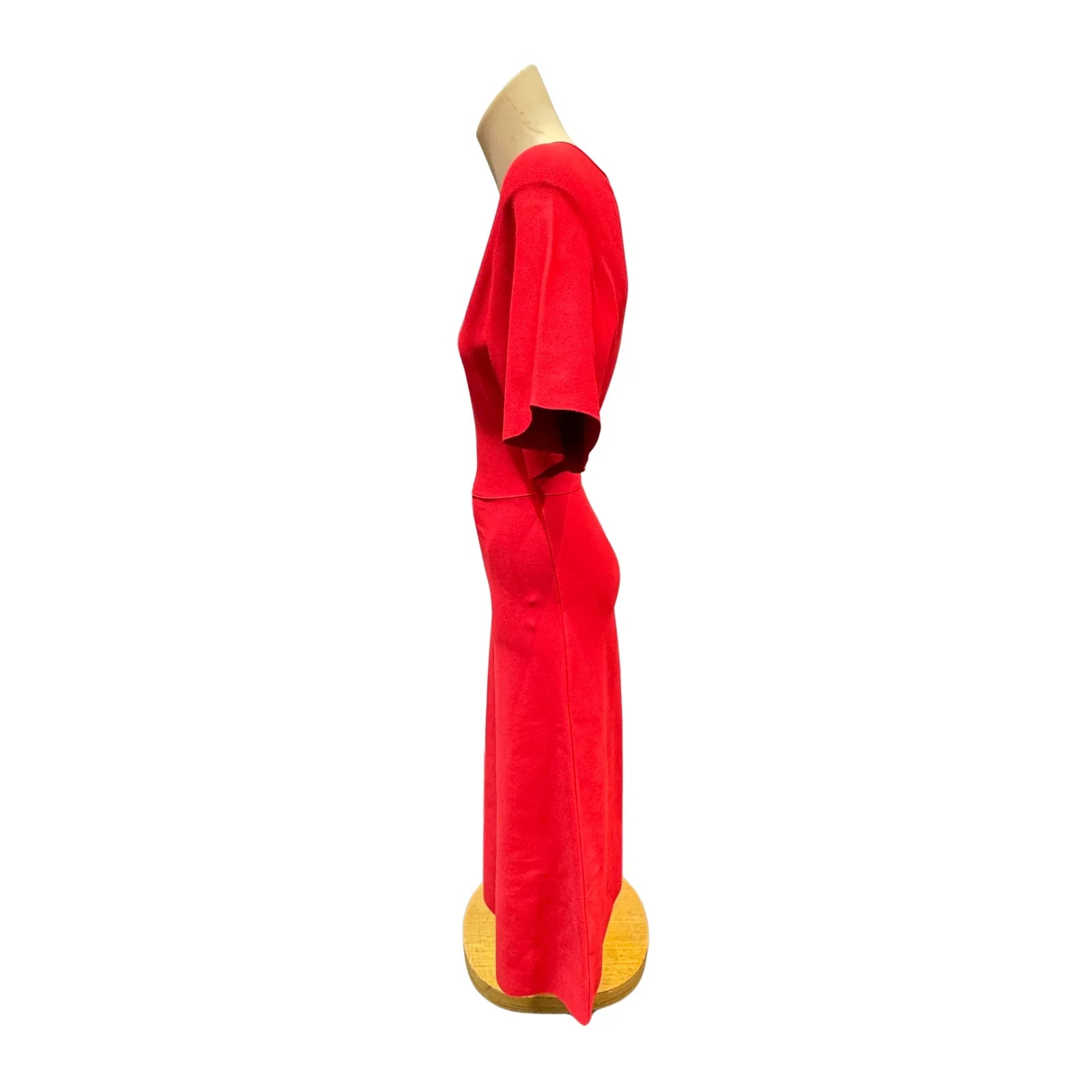 Valentino Flutter Sleeve Maxi Dress Red - Lost Designer