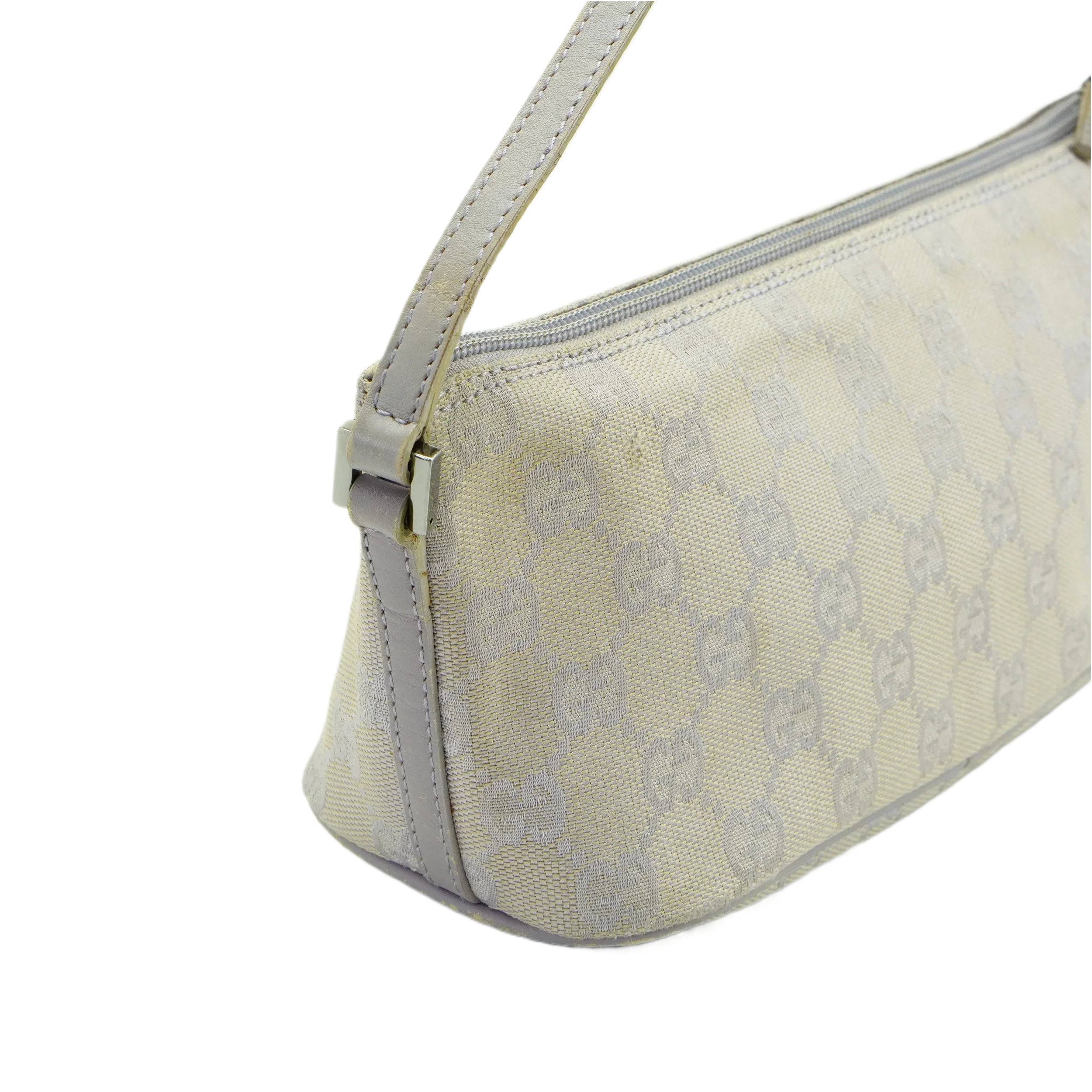 Gucci Grey GG Monogram Boat Pochette Bag - Lost Designer