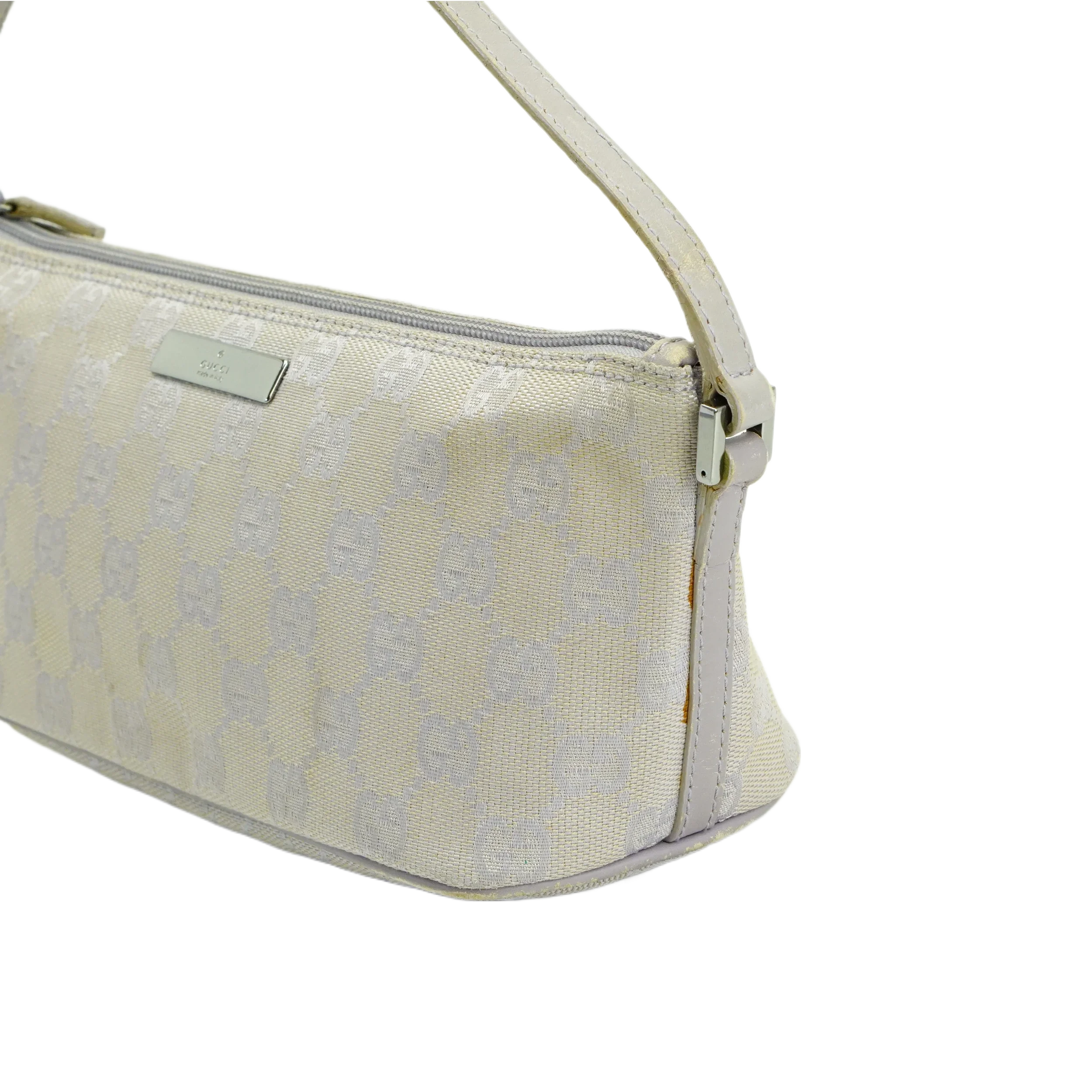Gucci Grey GG Monogram Boat Pochette Bag - Lost Designer