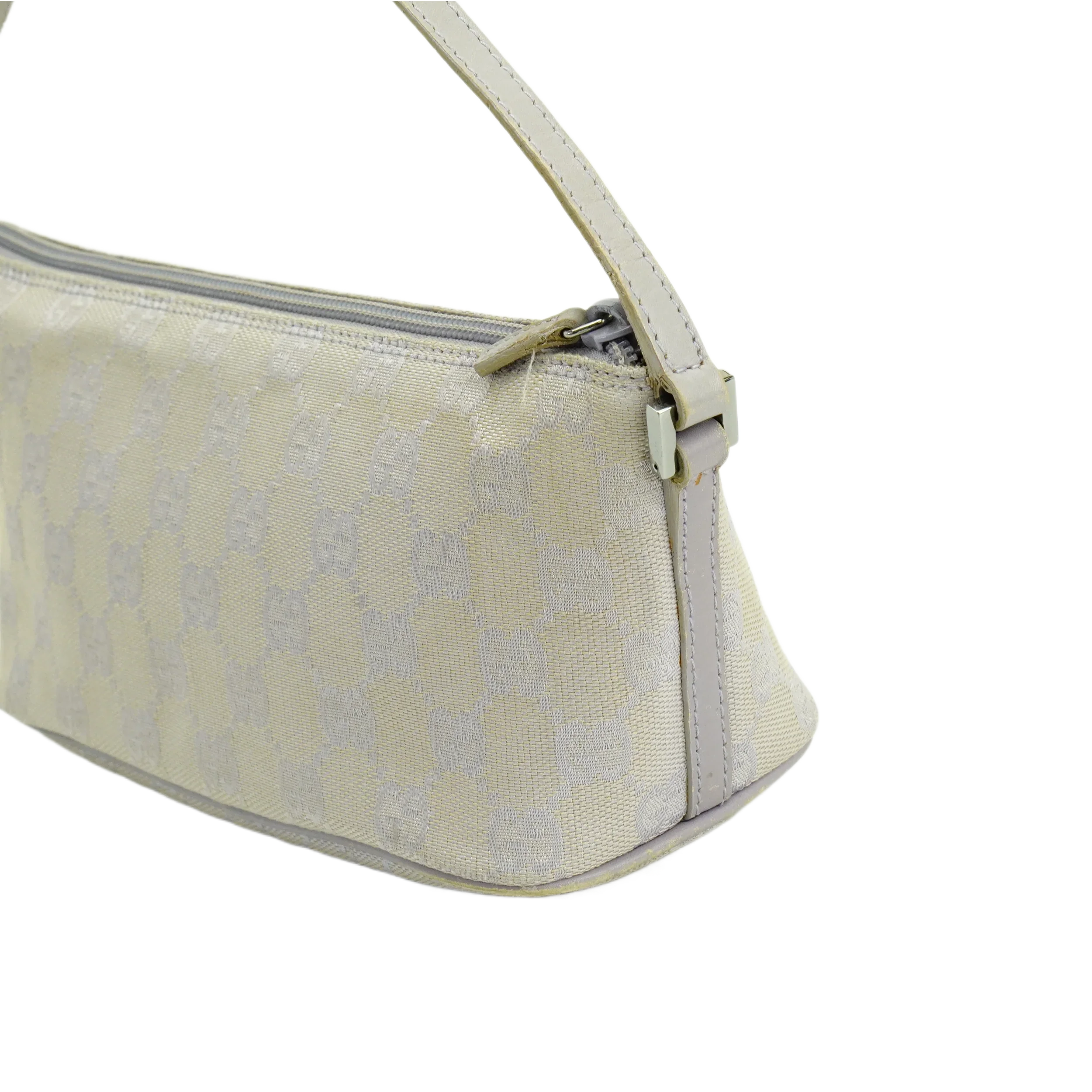 Gucci Grey GG Monogram Boat Pochette Bag - Lost Designer