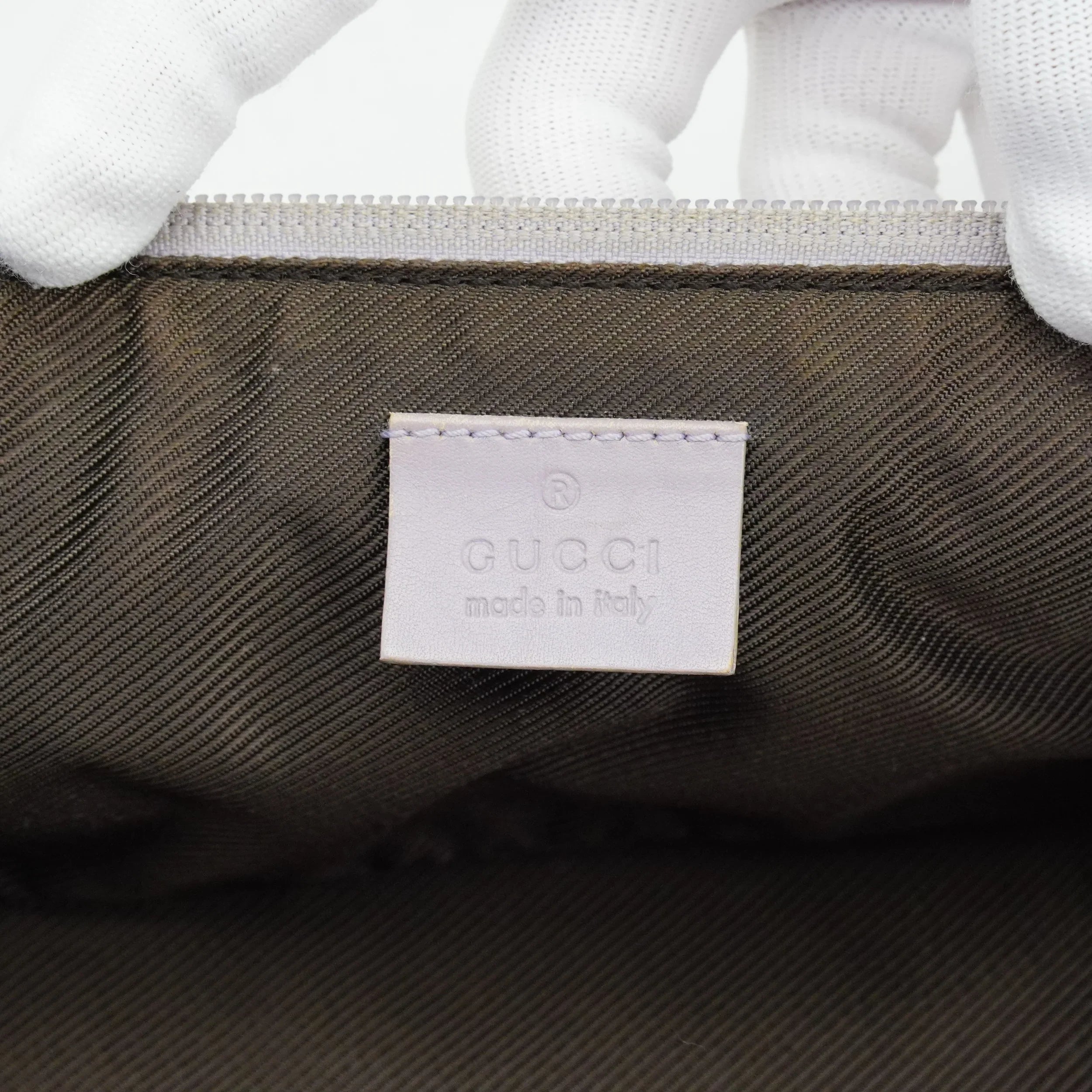 Gucci Grey GG Monogram Boat Pochette Bag - Lost Designer