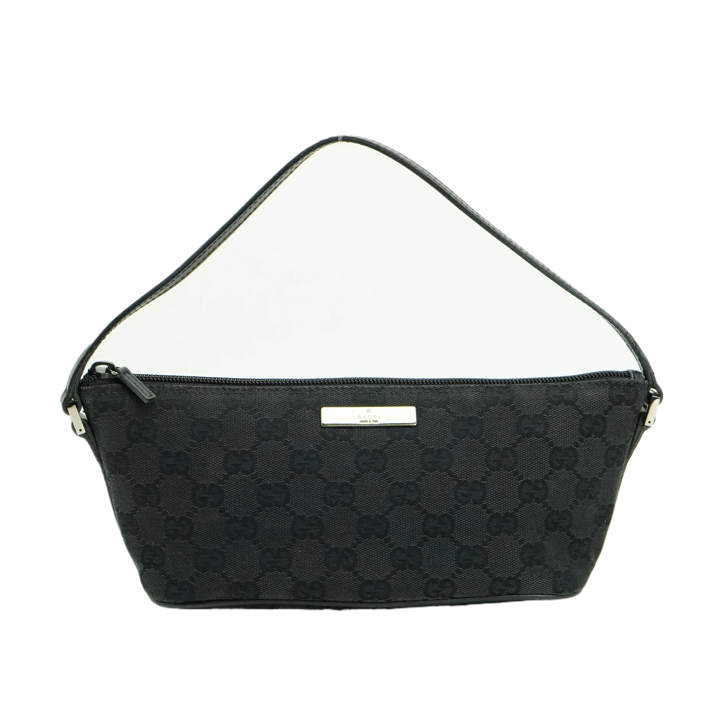 Gucci Black GG Monogram Boat Pochette Bag - Lost Designer