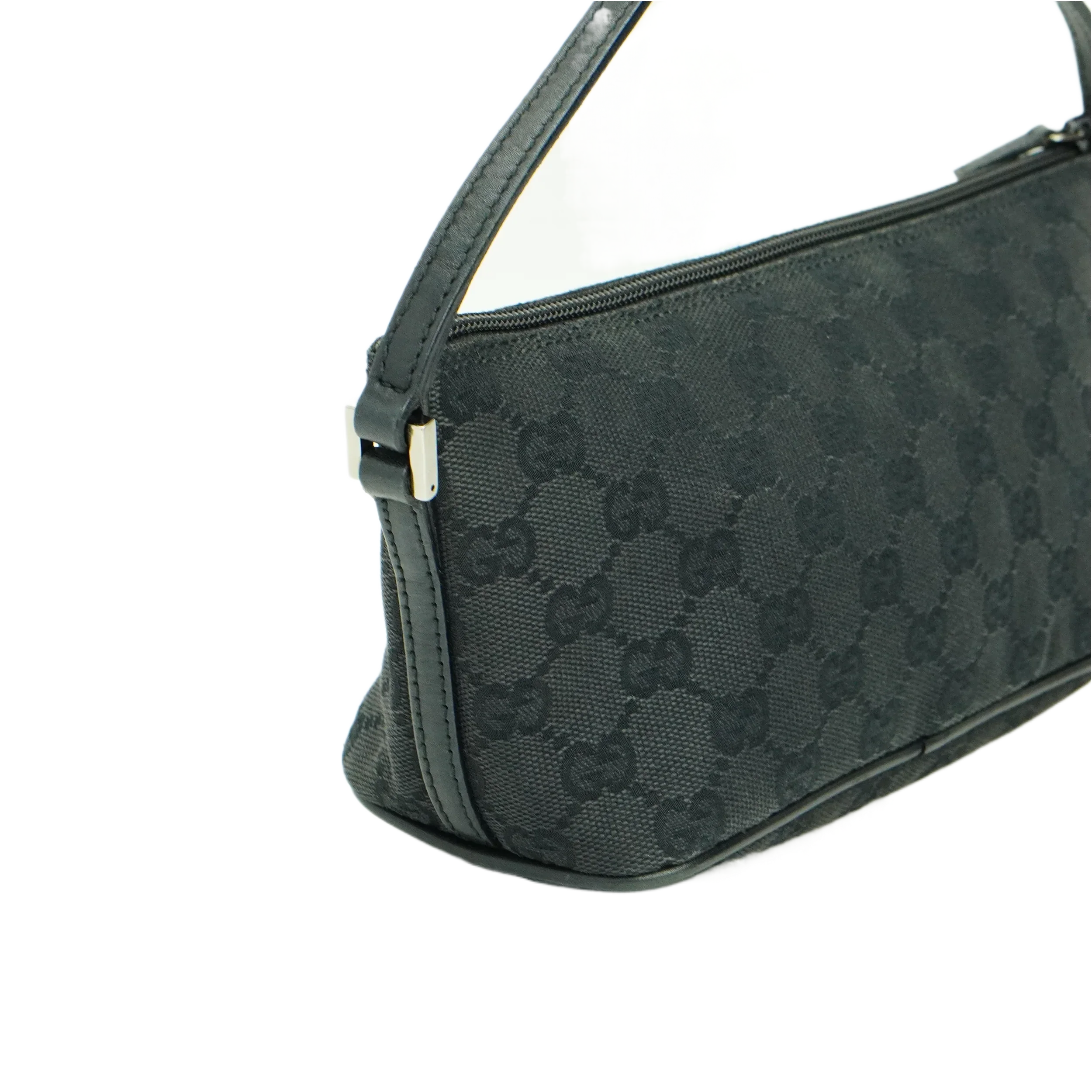 Gucci Black GG Monogram Boat Pochette Bag - Lost Designer