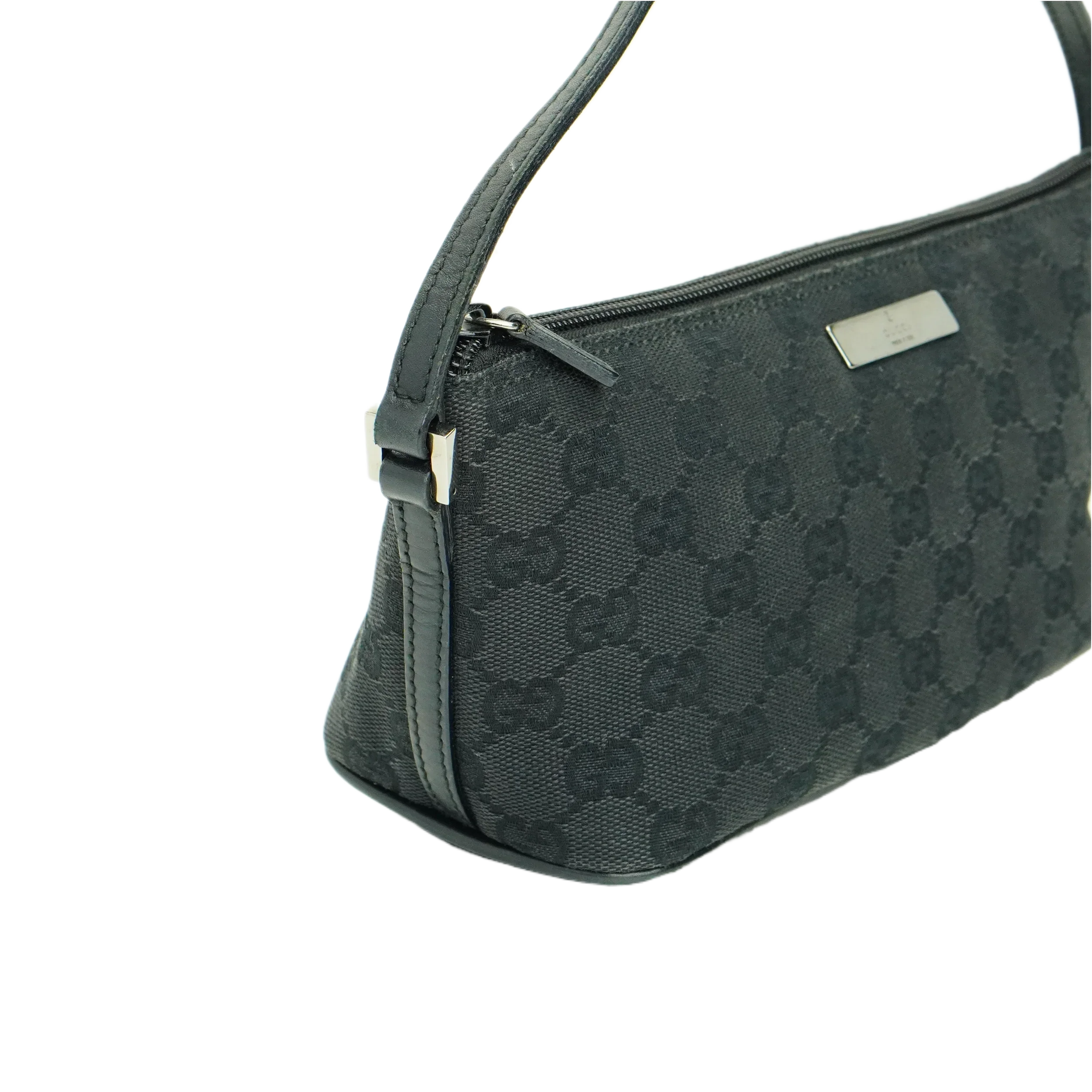 Gucci Black GG Monogram Boat Pochette Bag - Lost Designer