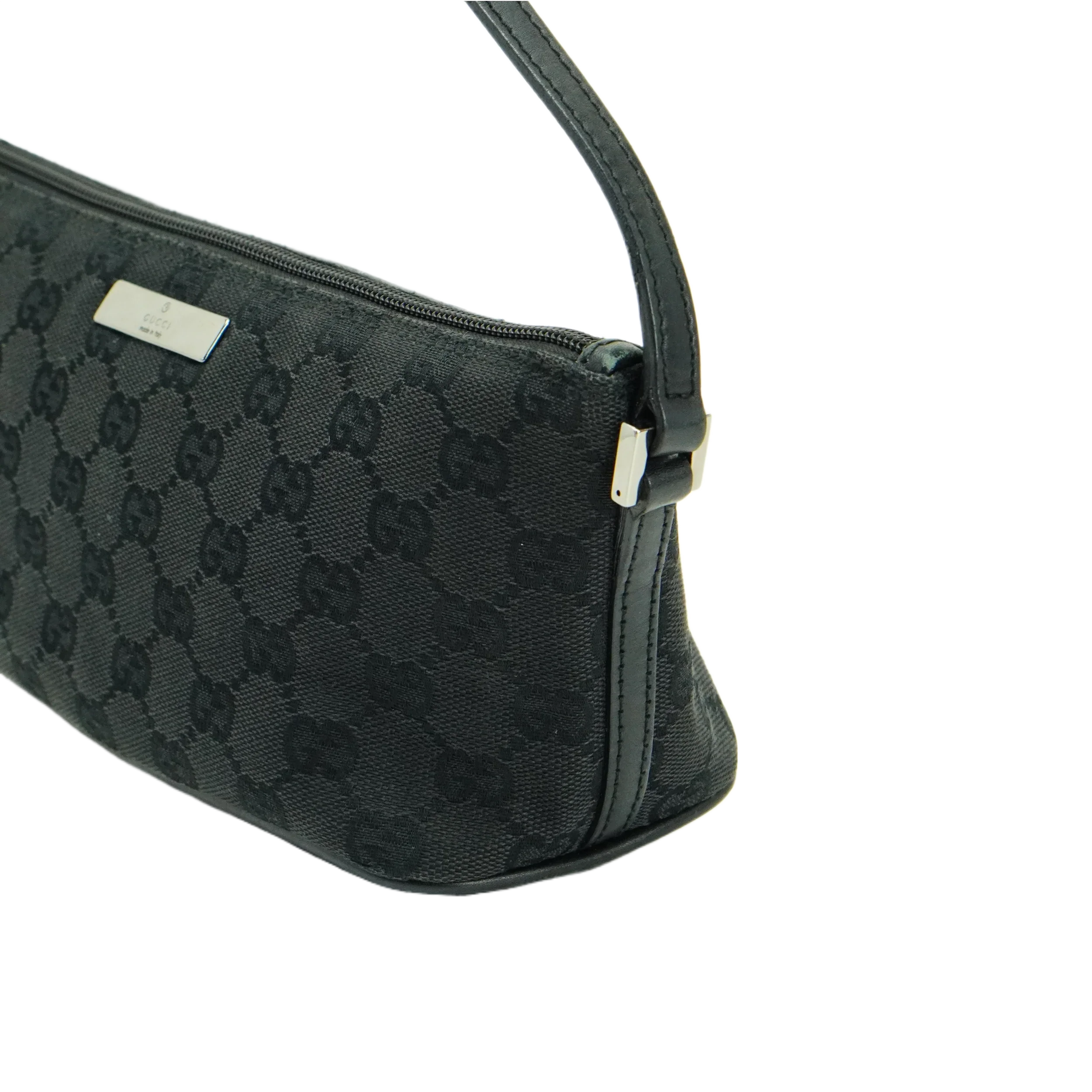 Gucci Black GG Monogram Boat Pochette Bag - Lost Designer