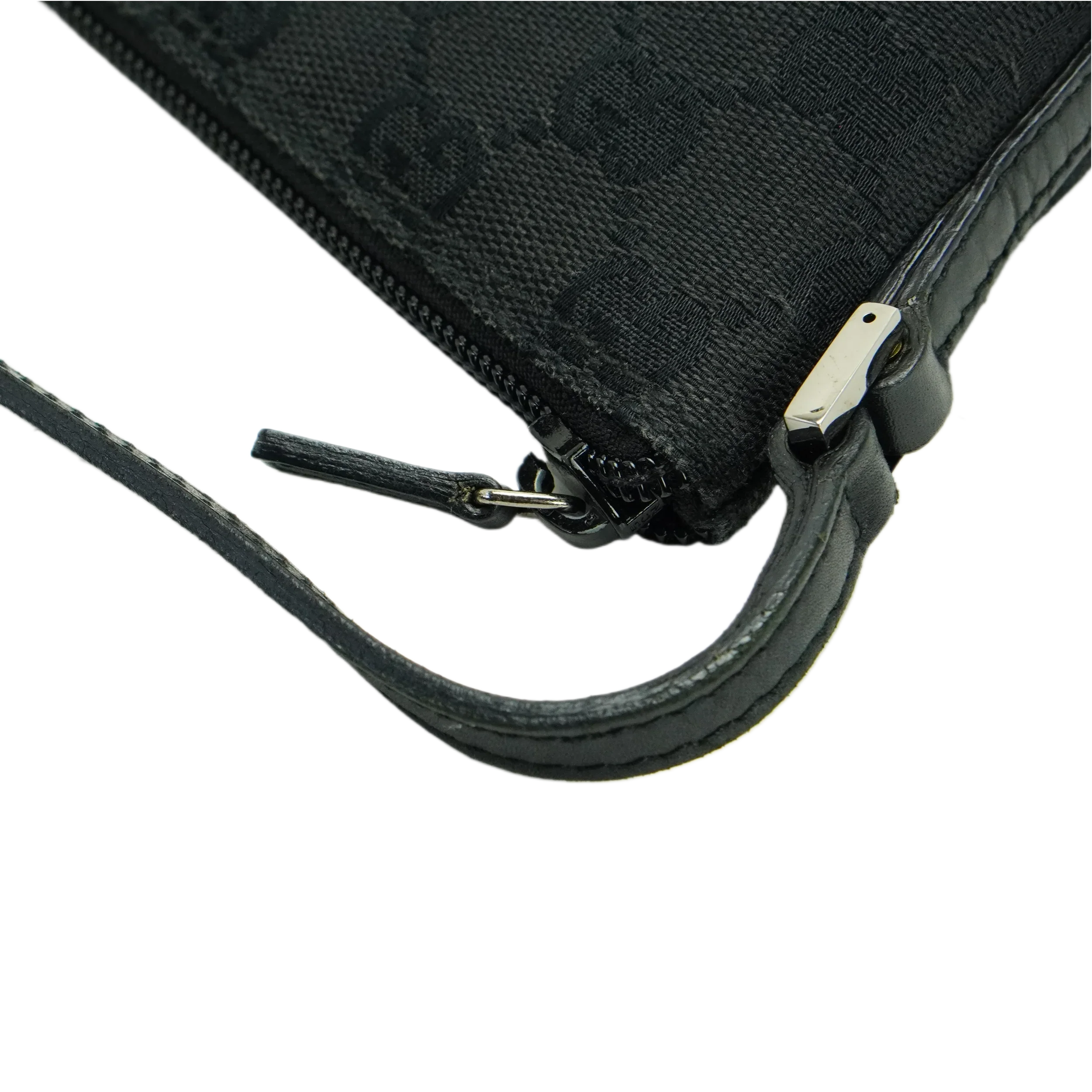 Gucci Black GG Monogram Boat Pochette Bag - Lost Designer
