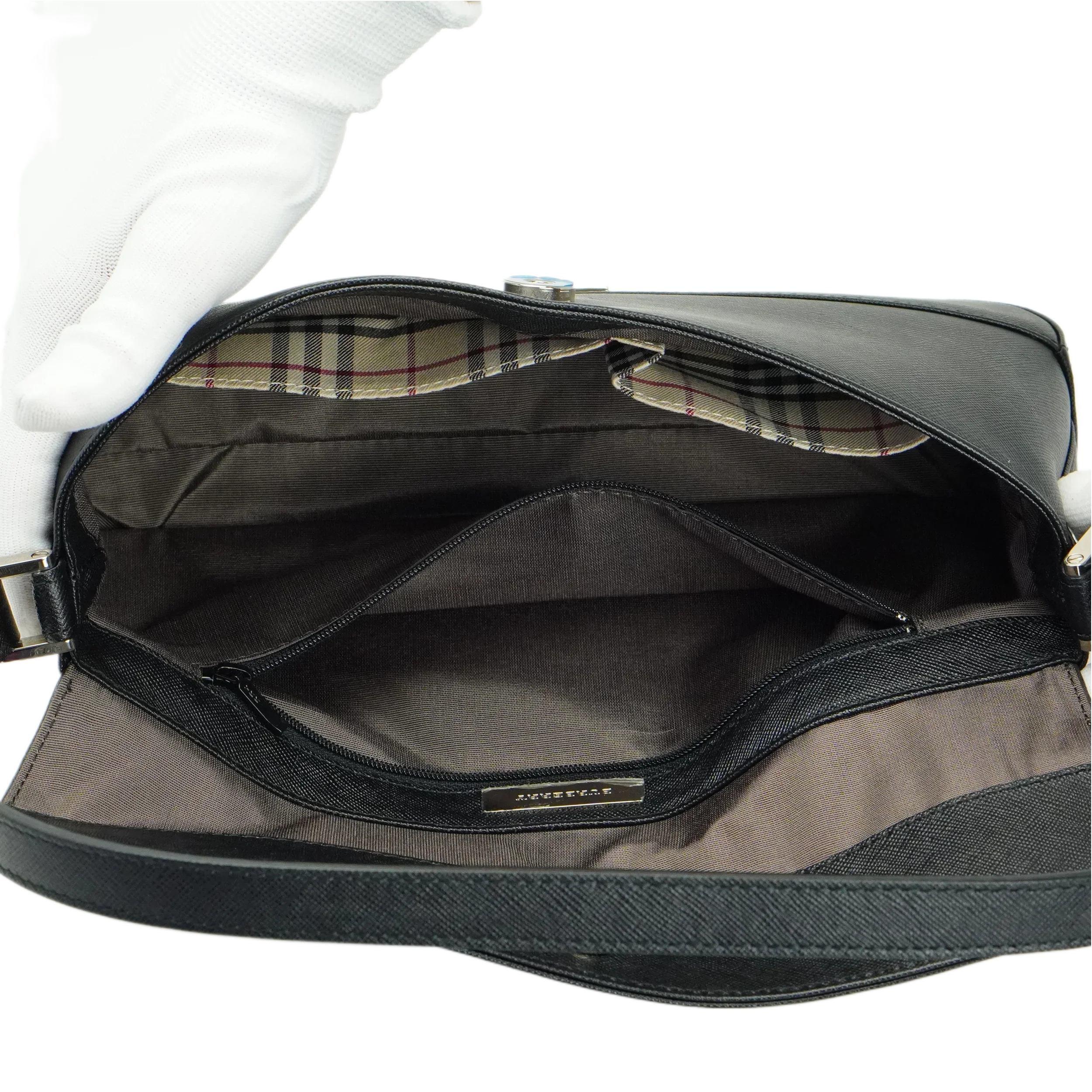 Burberry Black Leather Shoulder Bag - Lost Designer