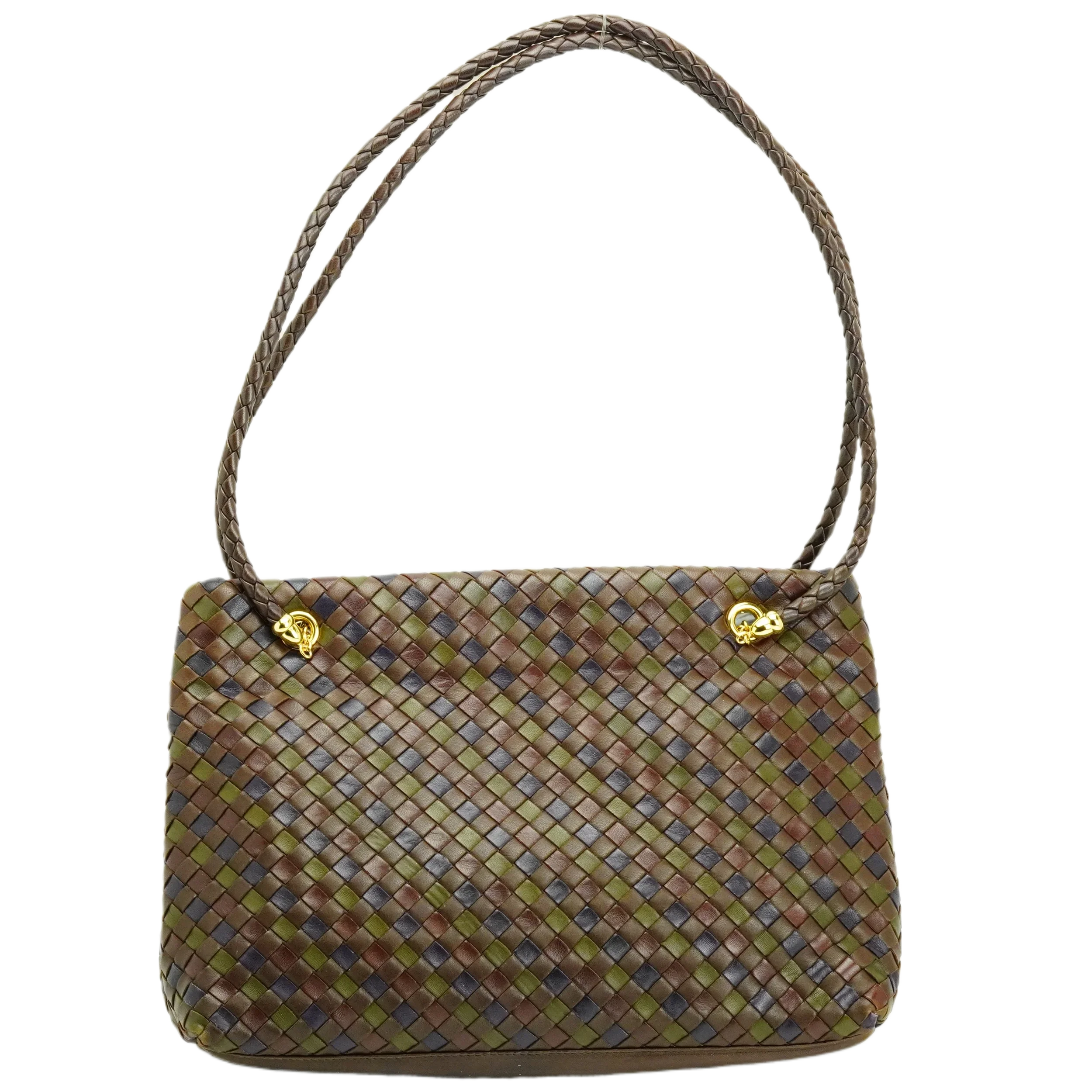 Bottega Veneta Multicoloured Khaki Leather Handbag - Lost Designer