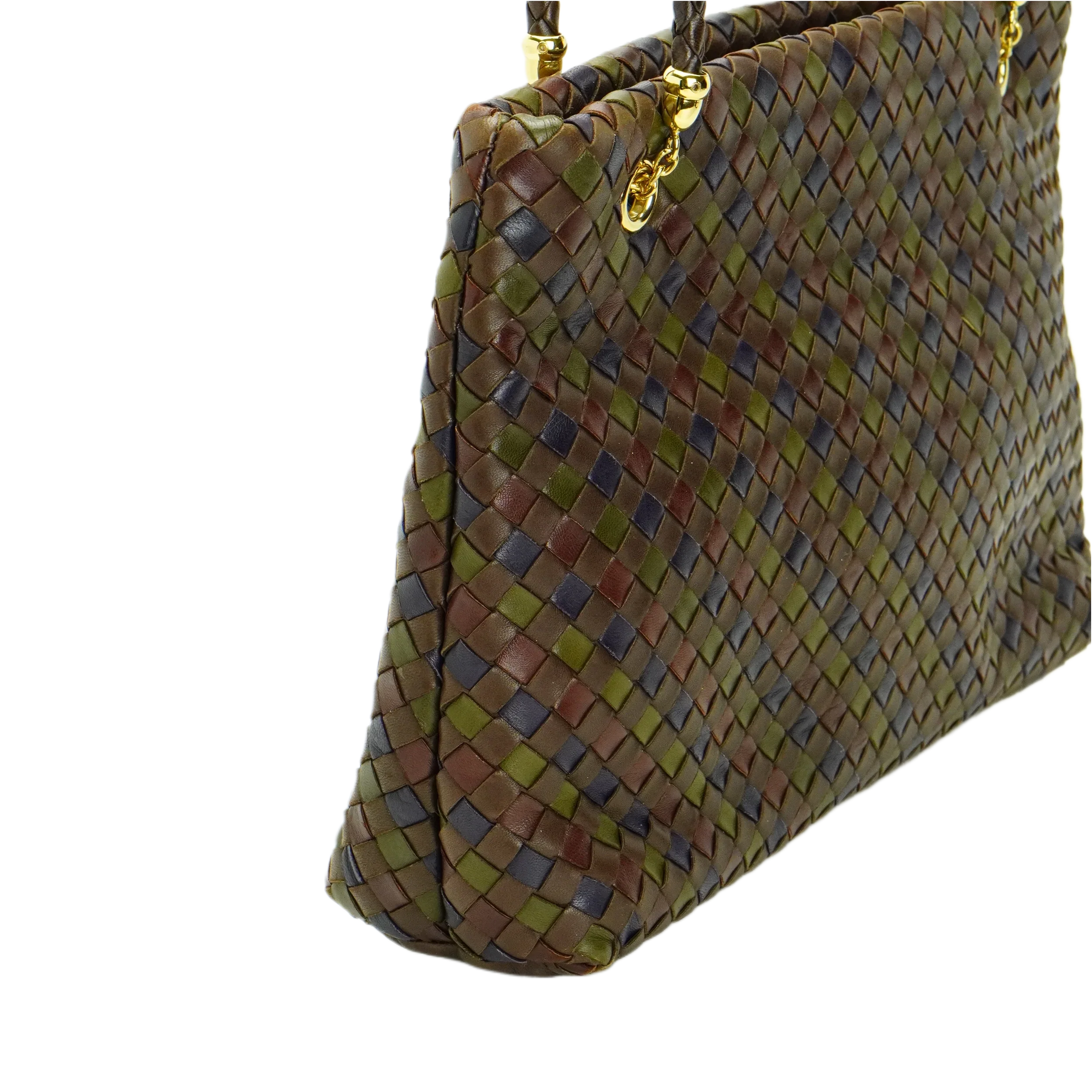 Bottega Veneta Multicoloured Khaki Leather Handbag - Lost Designer
