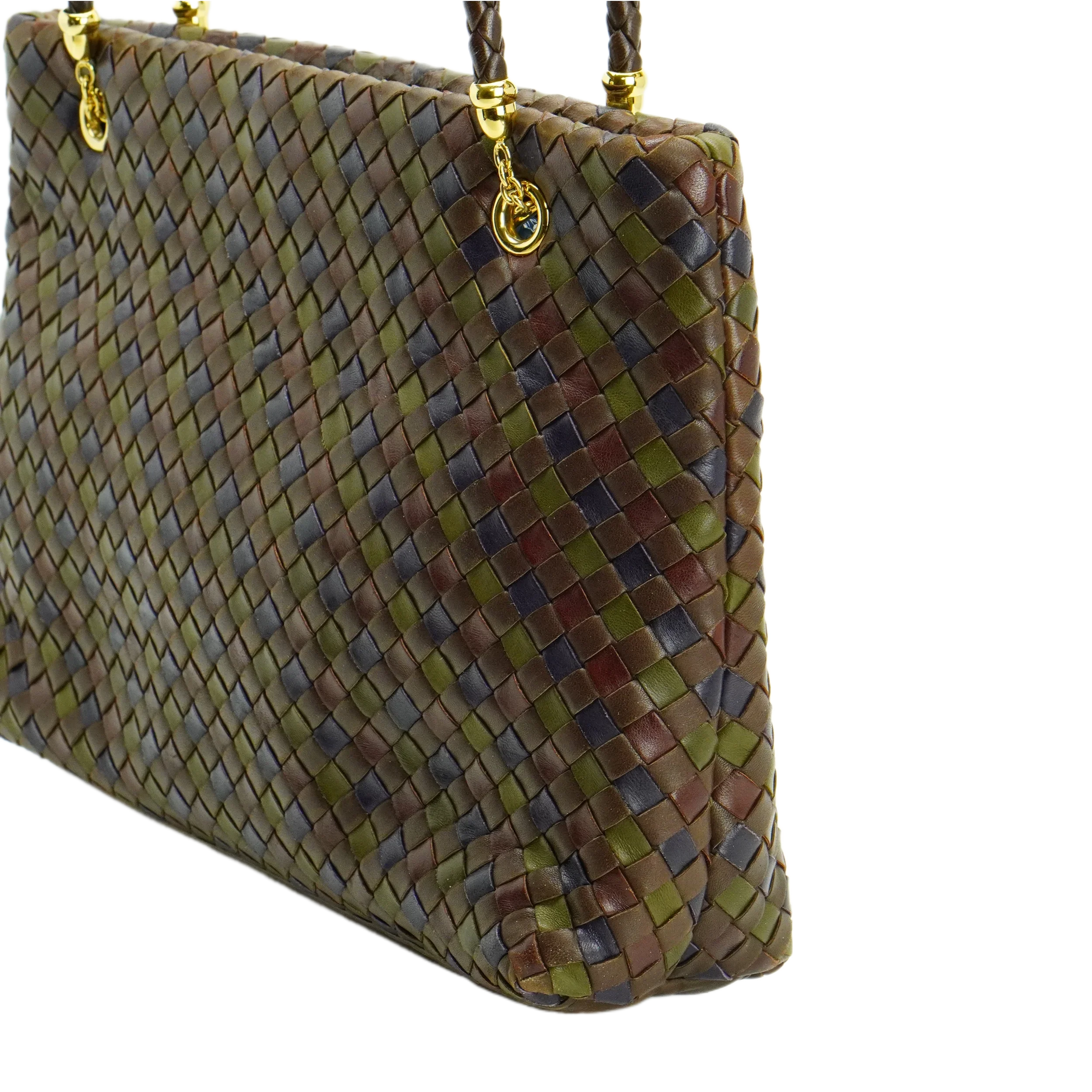 Bottega Veneta Multicoloured Khaki Leather Handbag - Lost Designer